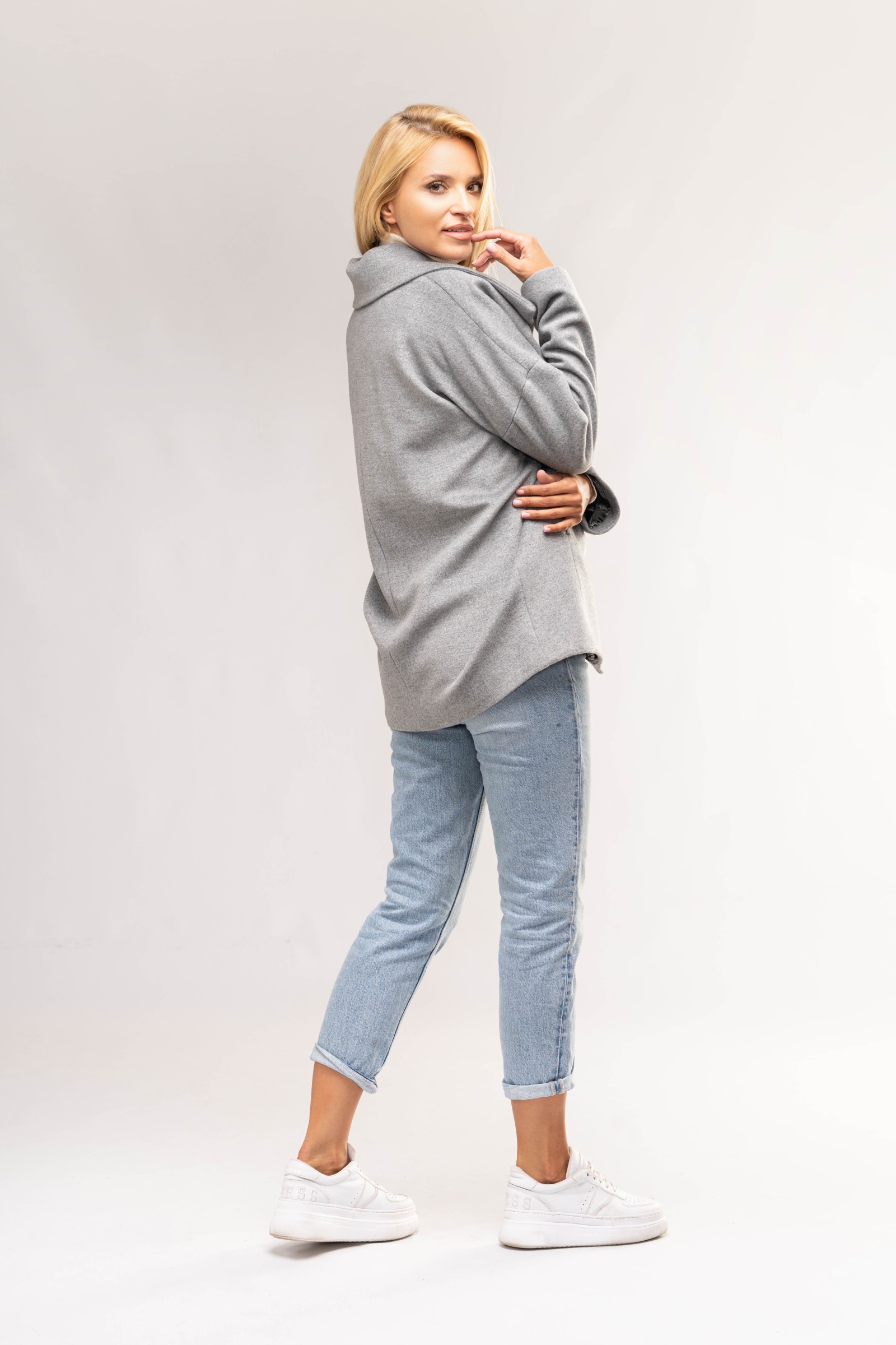 Elegancki, Długi Płaszcz Damski