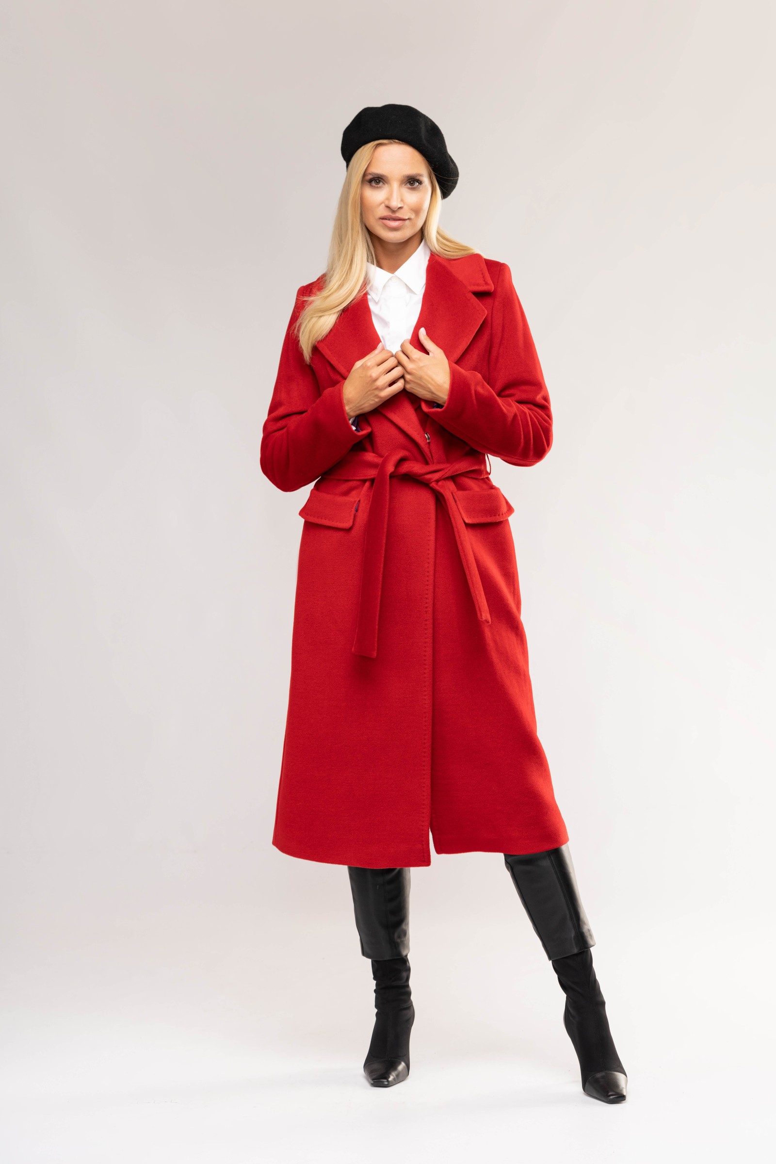 Elegancki, Długi Płaszcz Damski