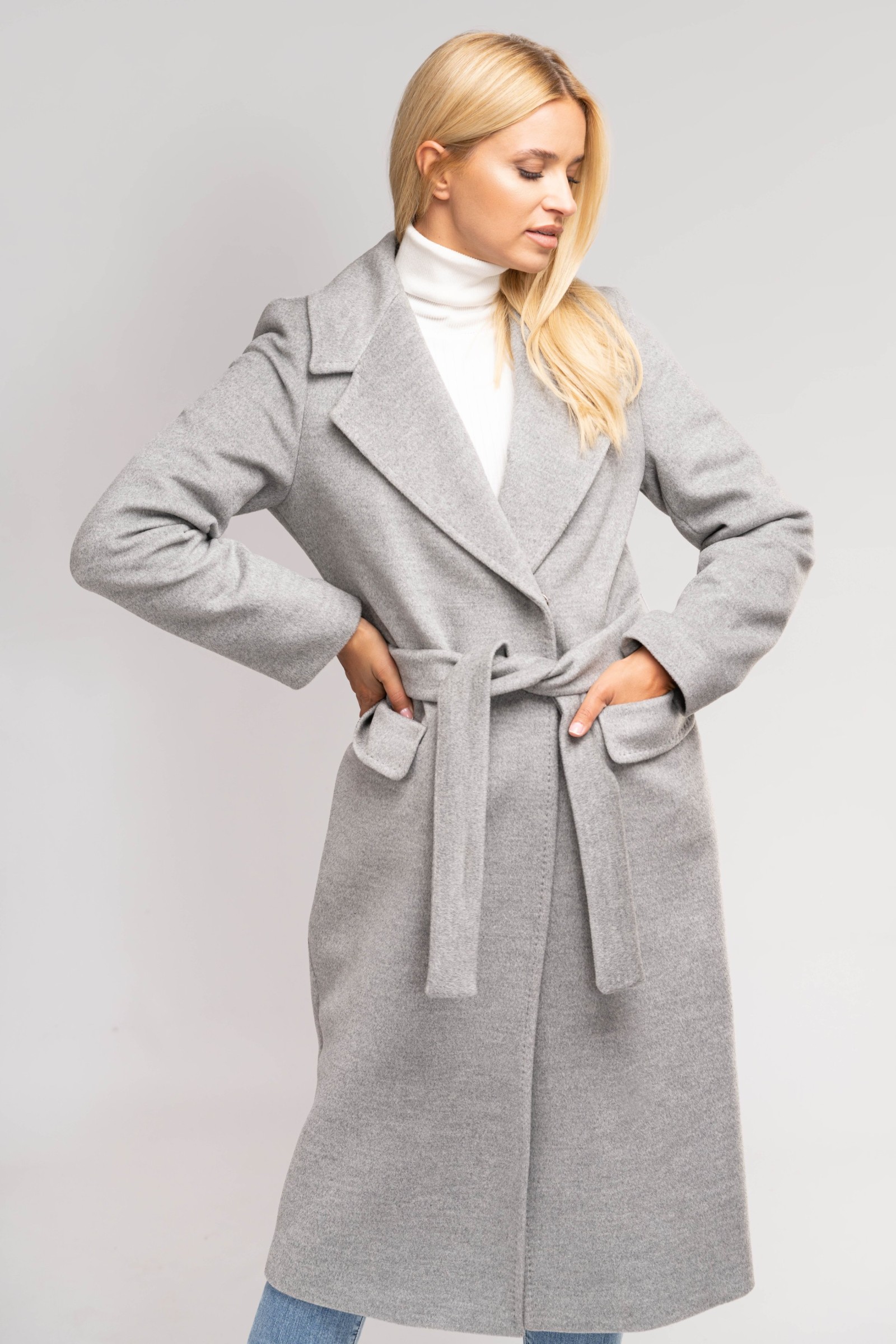 Elegancki, Długi Płaszcz Damski