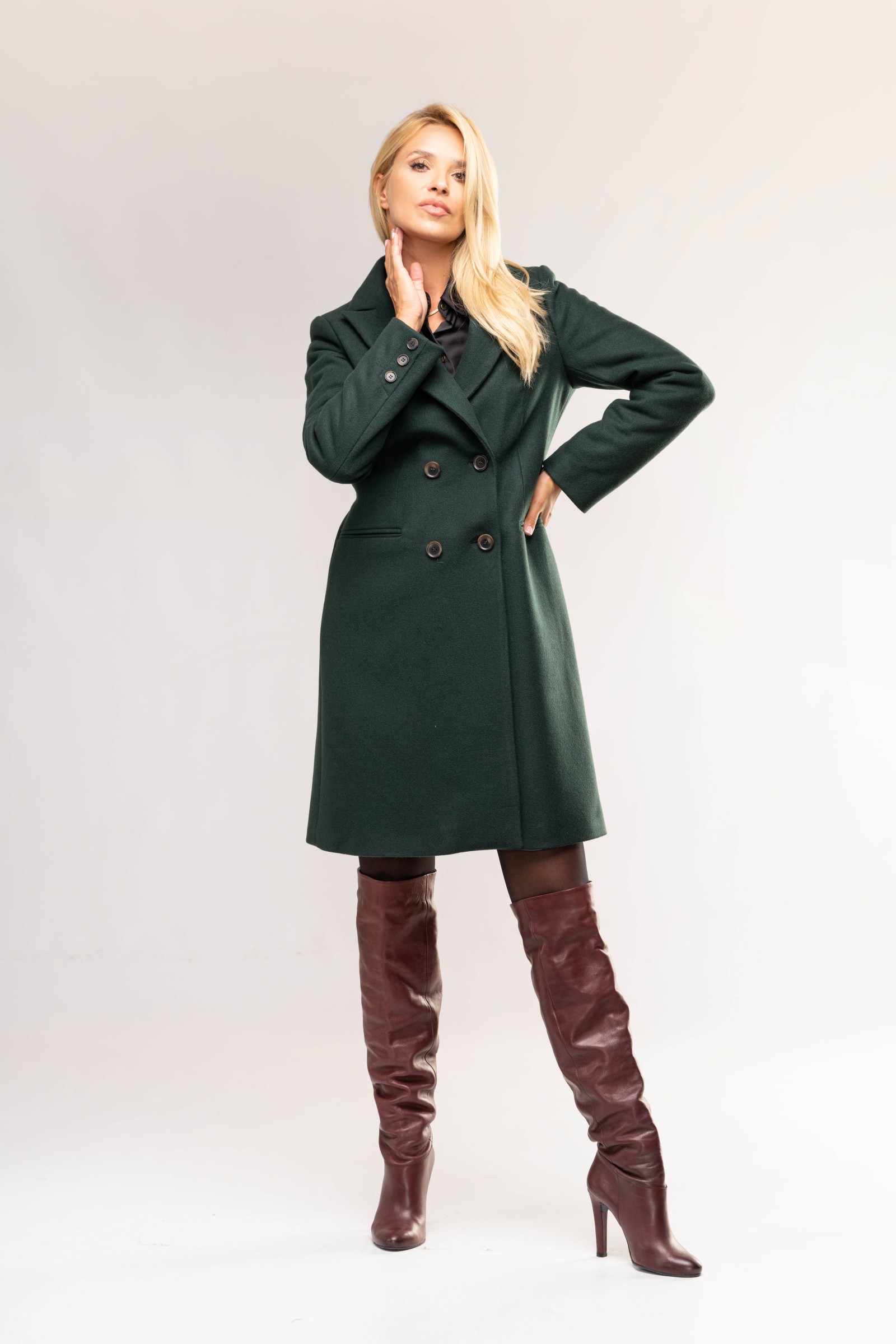 Elegancki, Długi Płaszcz Damski