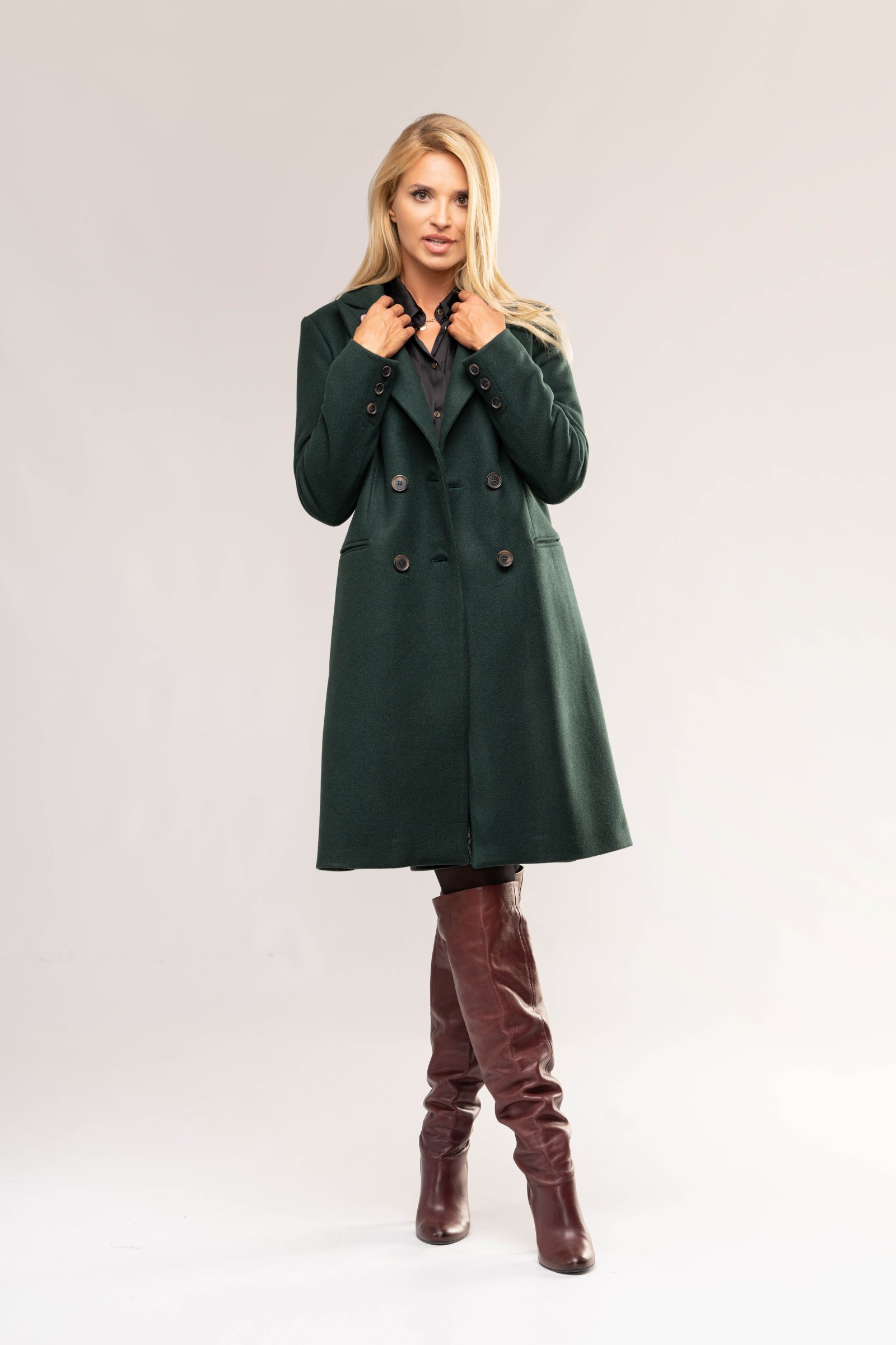 Elegancki, Długi Płaszcz Damski