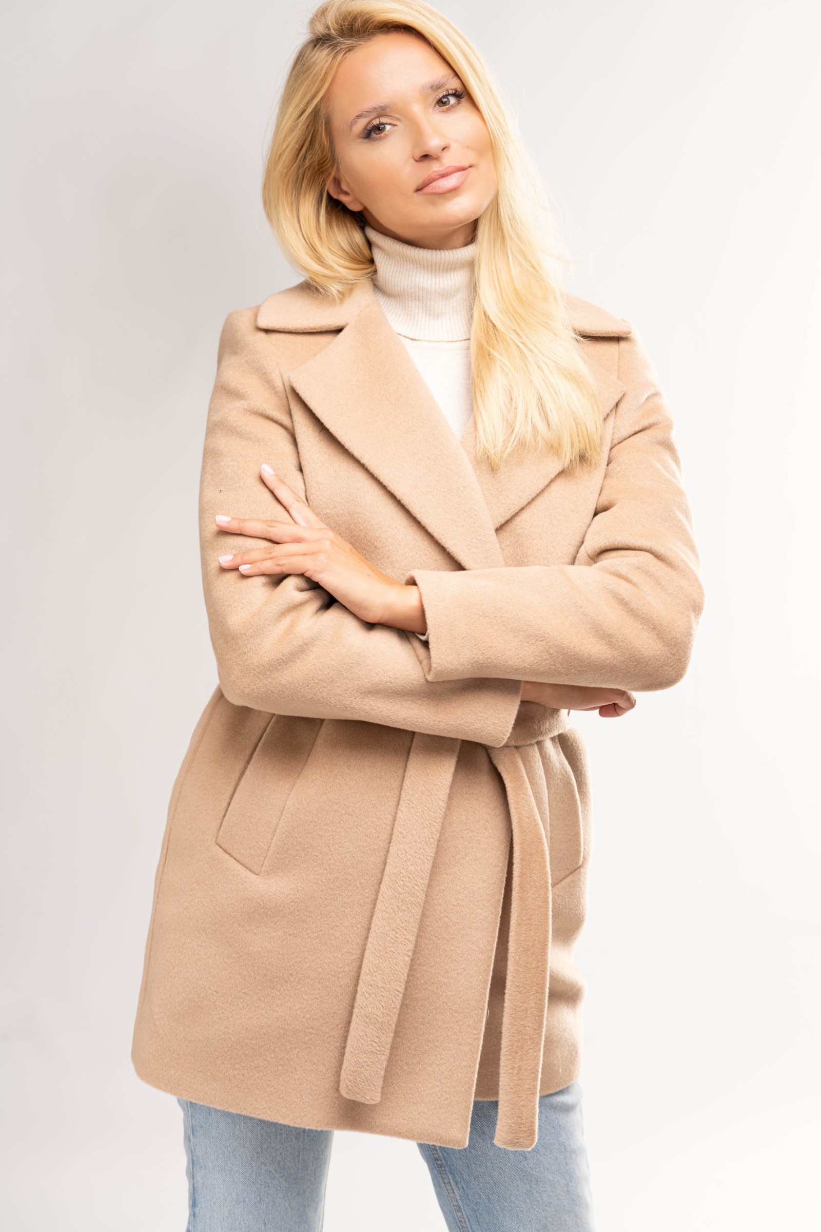 Elegancki, Długi Płaszcz Damski