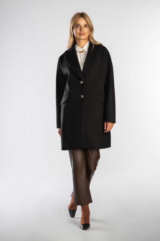 Elegancki płaszcz typu oversize m540 czarny