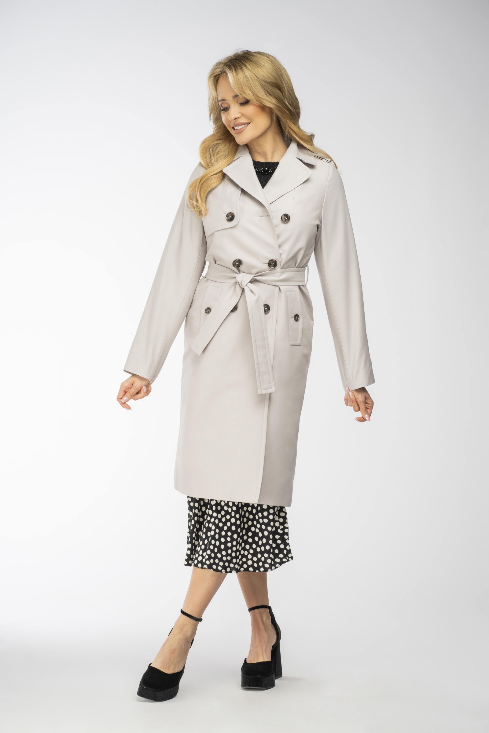 Klasyczny bawełniany prochowiec firmy Szulist - szary m533