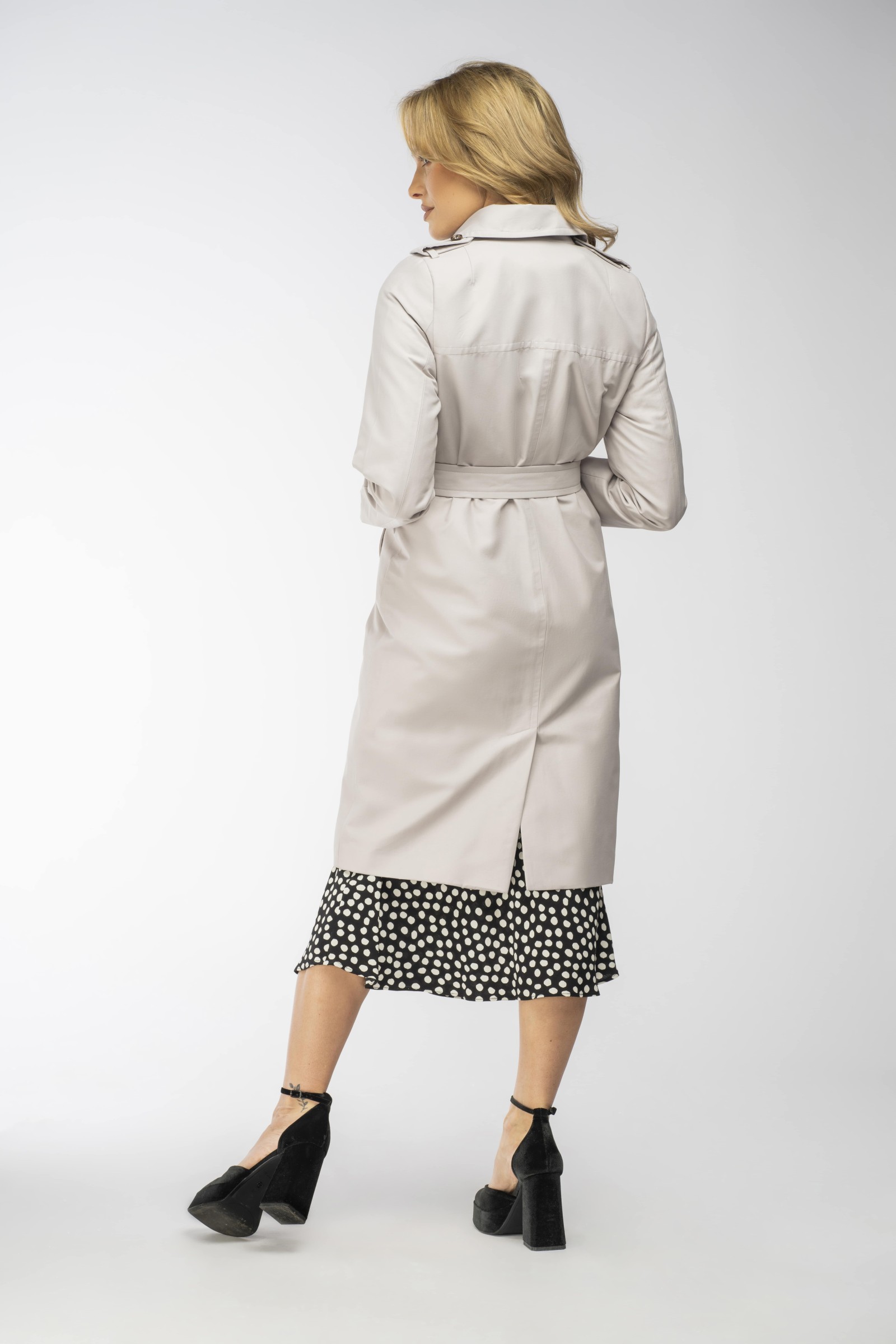 Klasyczny bawełniany prochowiec firmy Szulist - szary m533