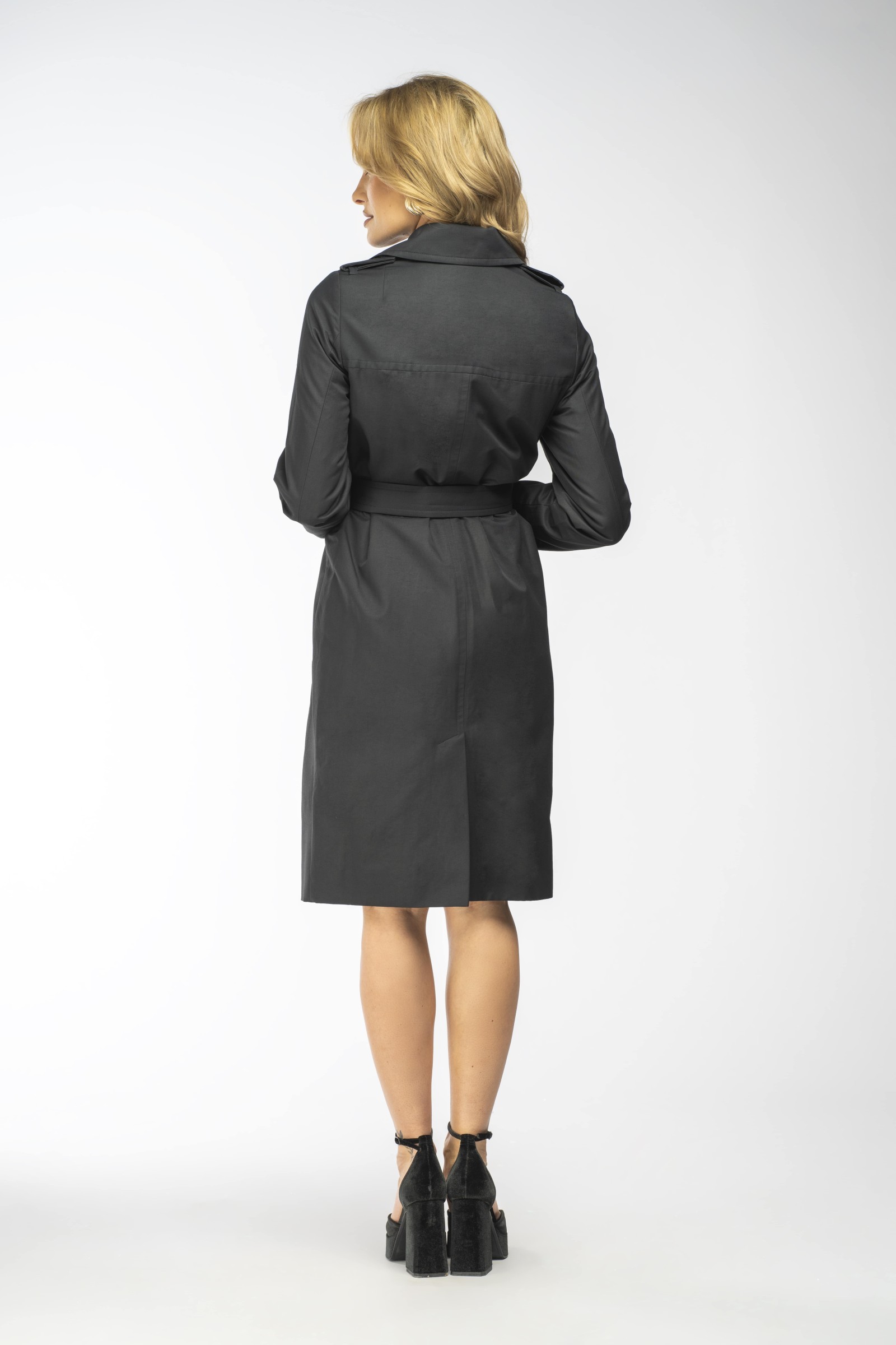 Klasyczny bawełniany prochowiec firmy Szulist - czarny m533