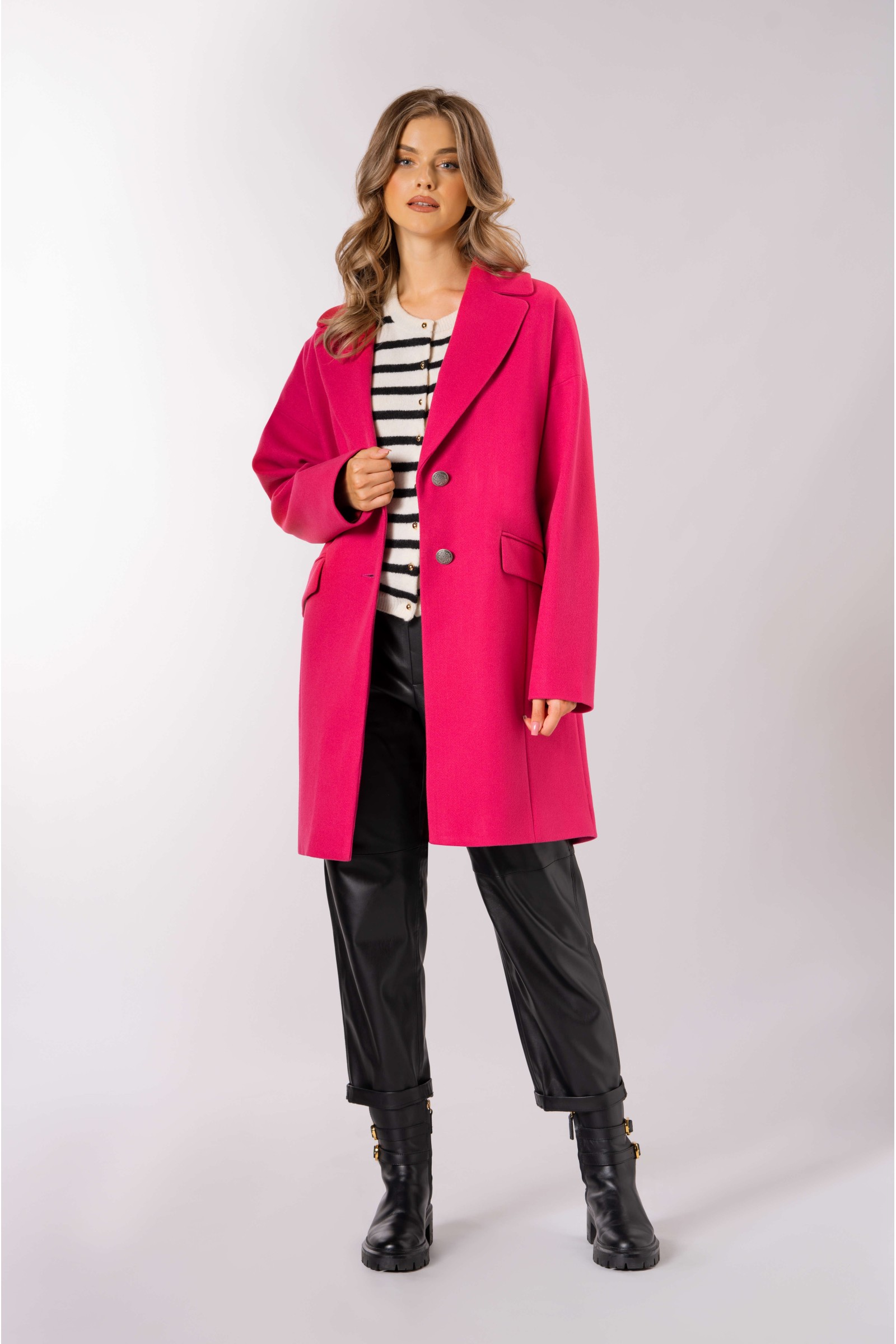 Elegancki, Długi Płaszcz Damski