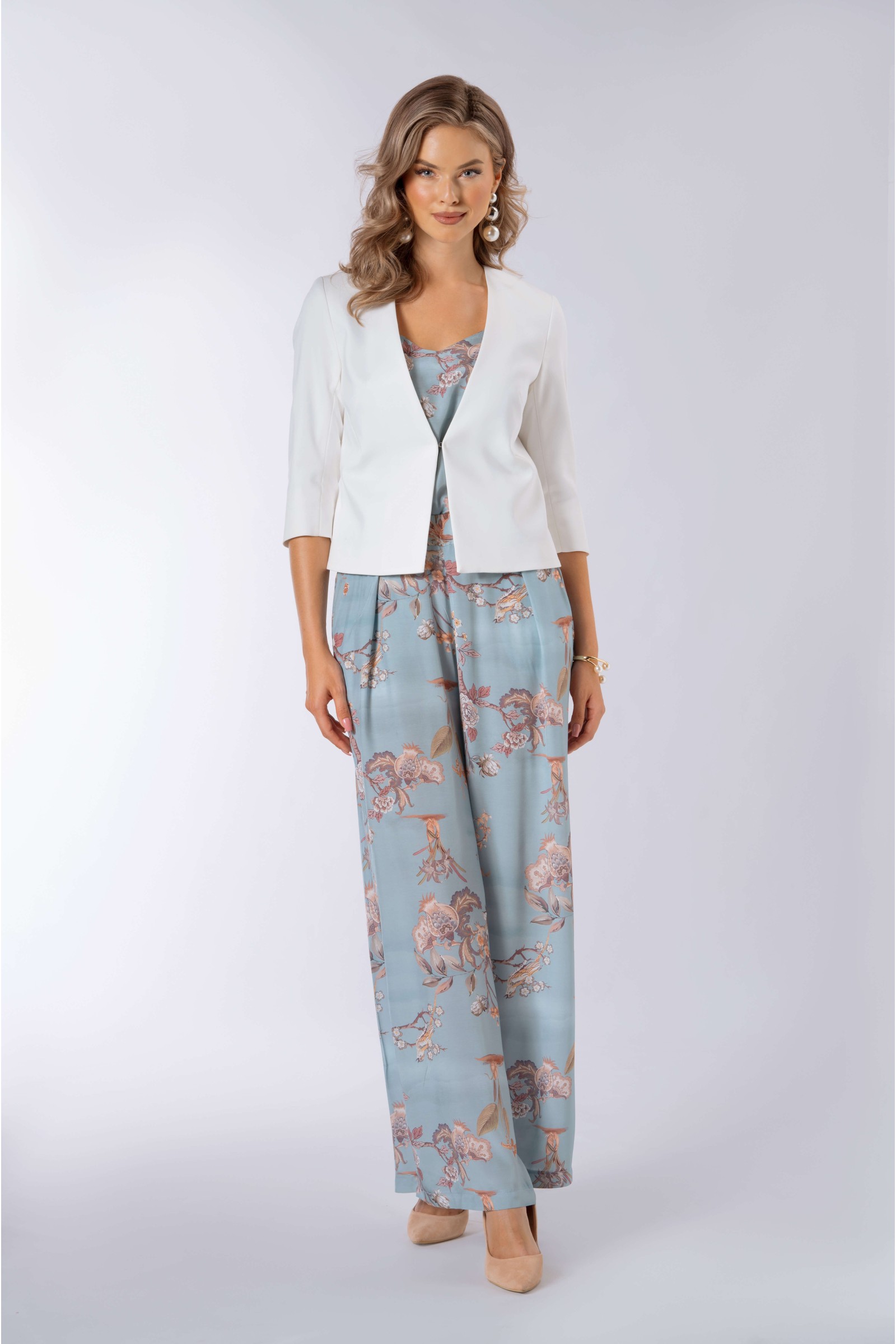 Elegancki żakiet typu chanelka na 1 guzik