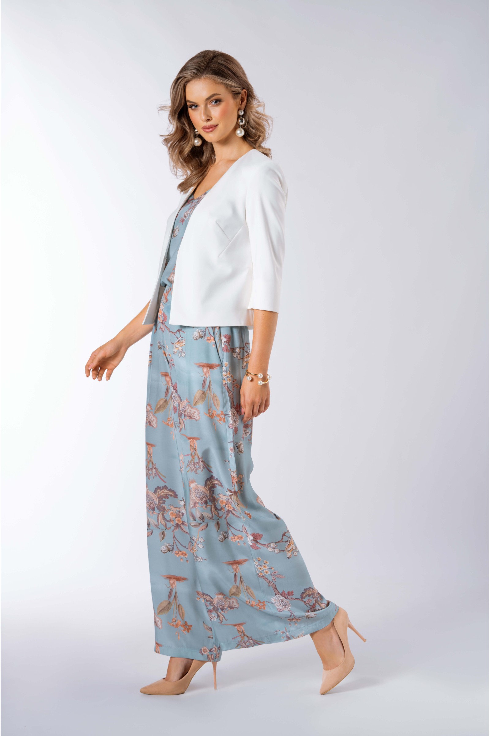 Elegancki żakiet typu chanelka na 1 guzik