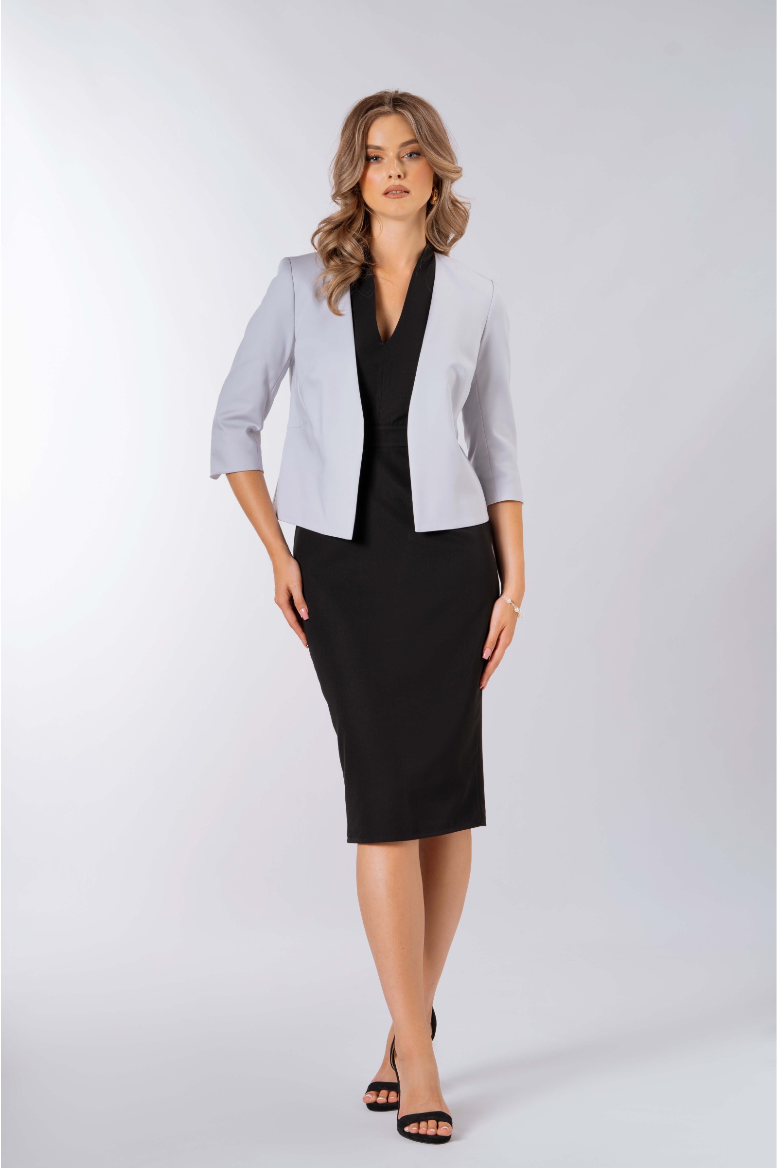 Elegancki żakiet typu chanelka na 1 guzik