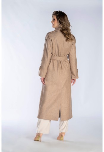 Długi przejściowy płaszcz damski na wiosnę i jesień