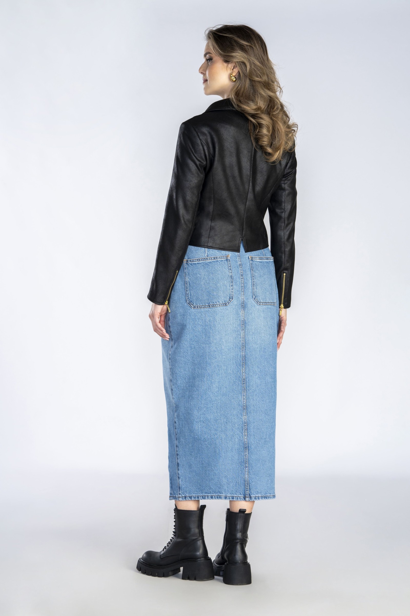 Ramoneska ze skóry ekologicznej czarna m725 Szulist