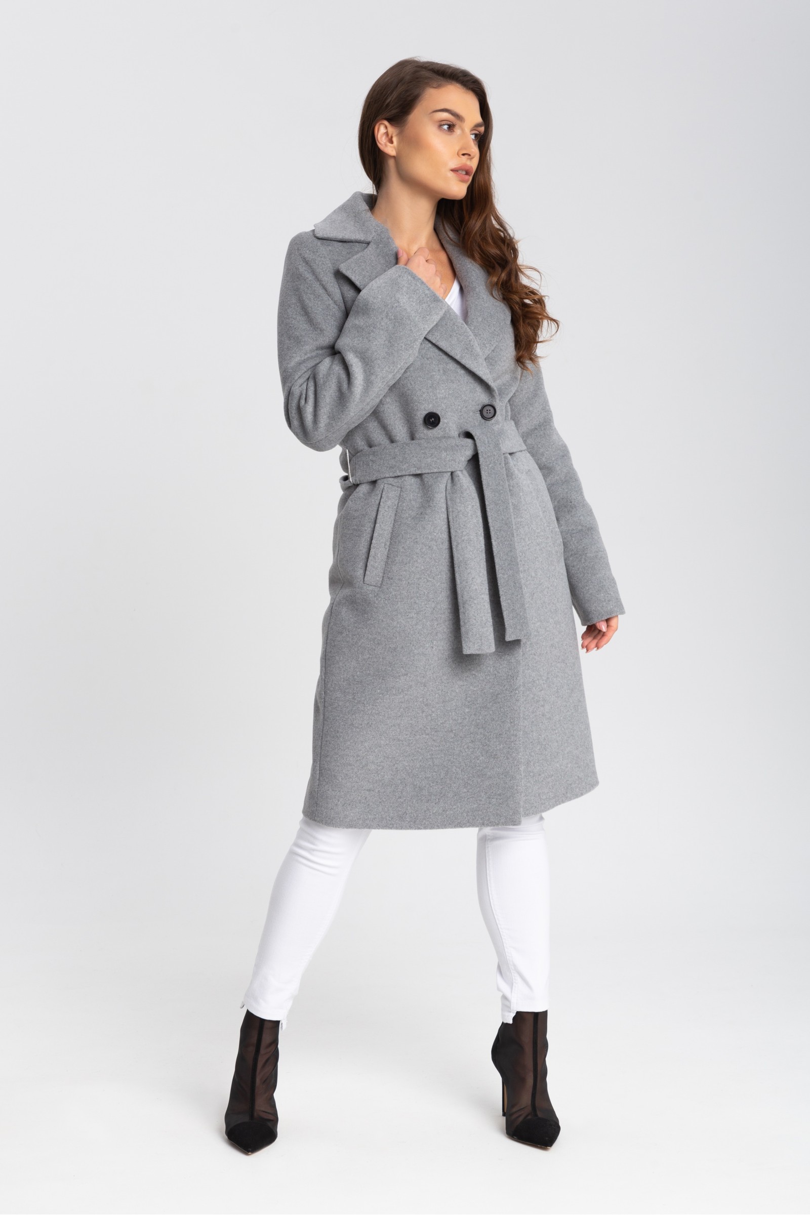 Elegancki, Długi Płaszcz Damski