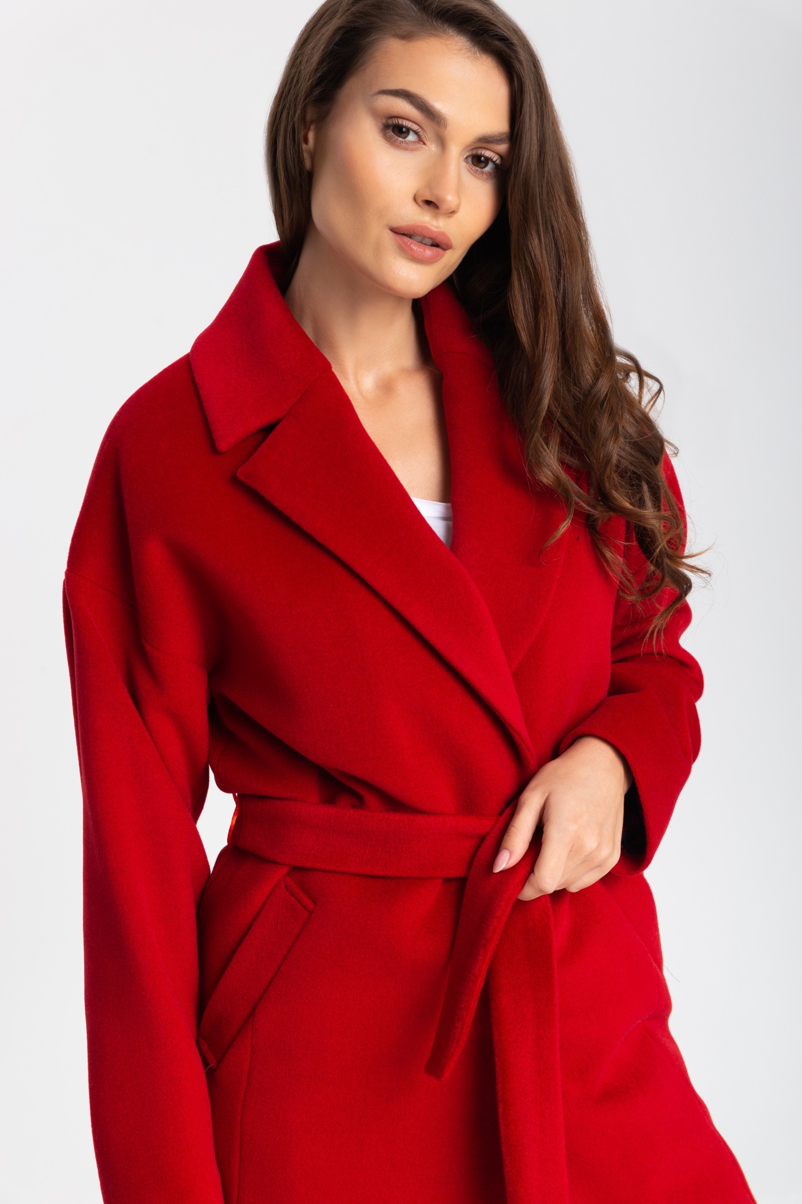 Elegancki, Długi Płaszcz Damski