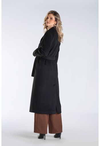 Elegancki płaszcz dwurzędowy z paskiem – idealny wybór na jesień i zimę dla kobiet ceniących klasykę i wygodę.