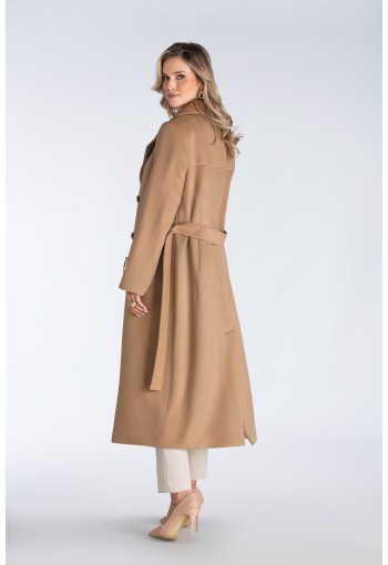 Elegancki płaszcz dwurzędowy z paskiem – idealny wybór na jesień i zimę dla kobiet ceniących klasykę i wygodę.