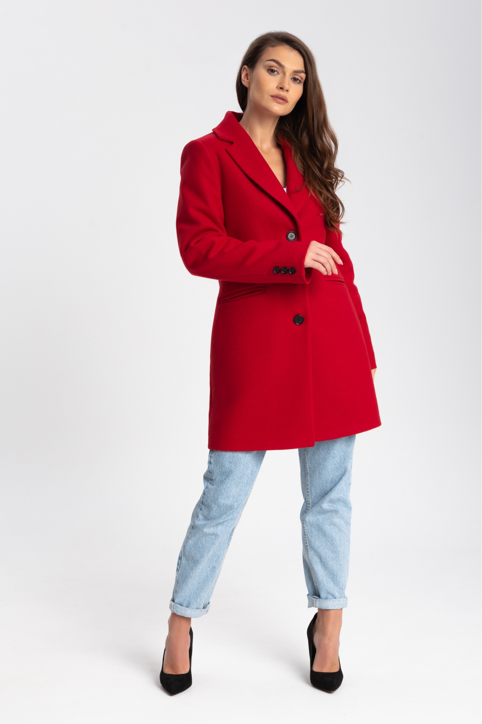 Elegancki, Długi Płaszcz Damski