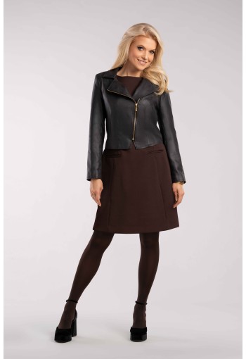 Ramoneska ze skóry ekologicznej beżowa m725 Szulist