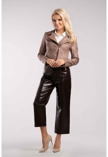 Ramoneska ze skóry ekologicznej beżowa m725 Szulist