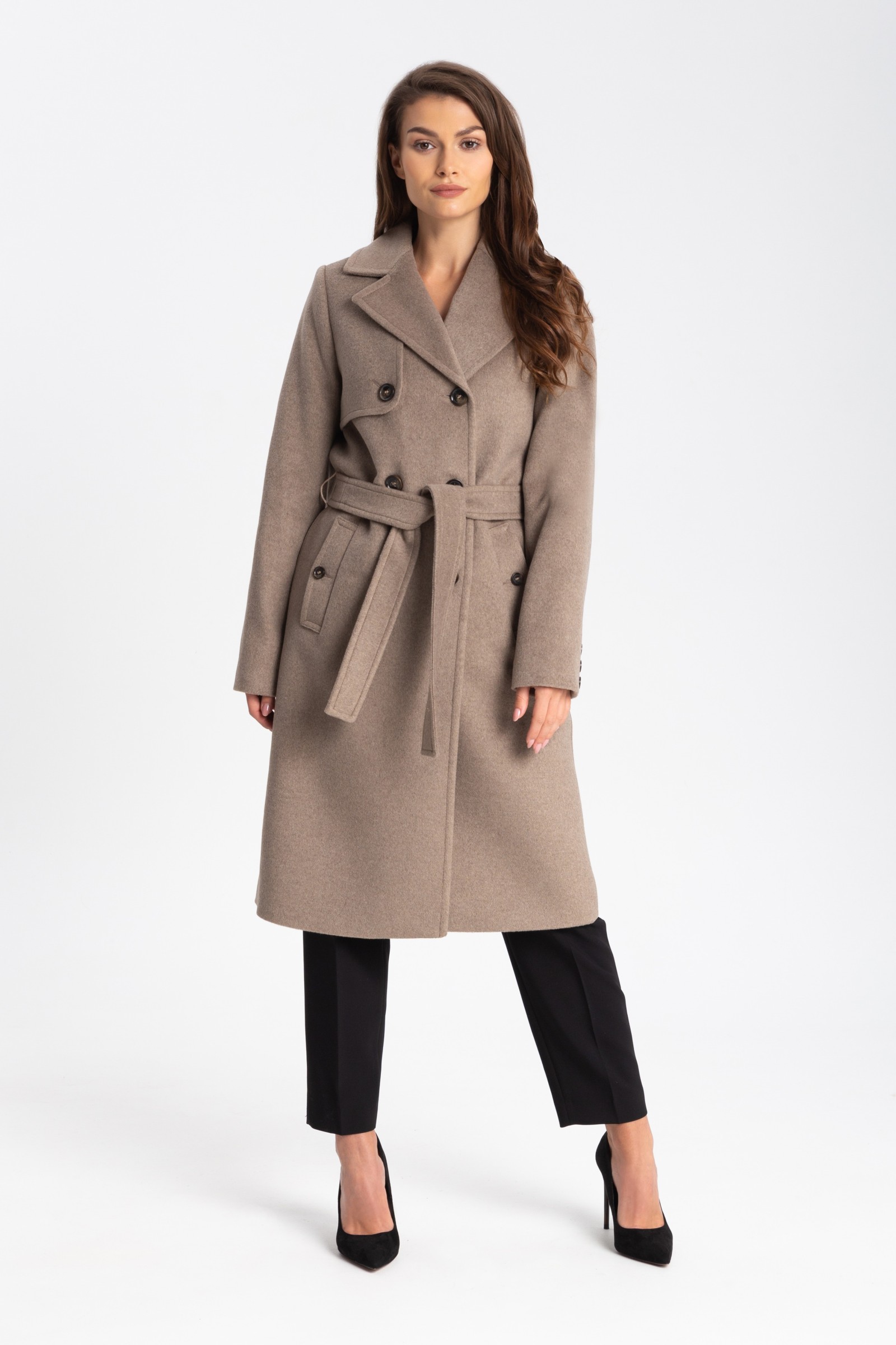 Elegancki, Długi Płaszcz Damski