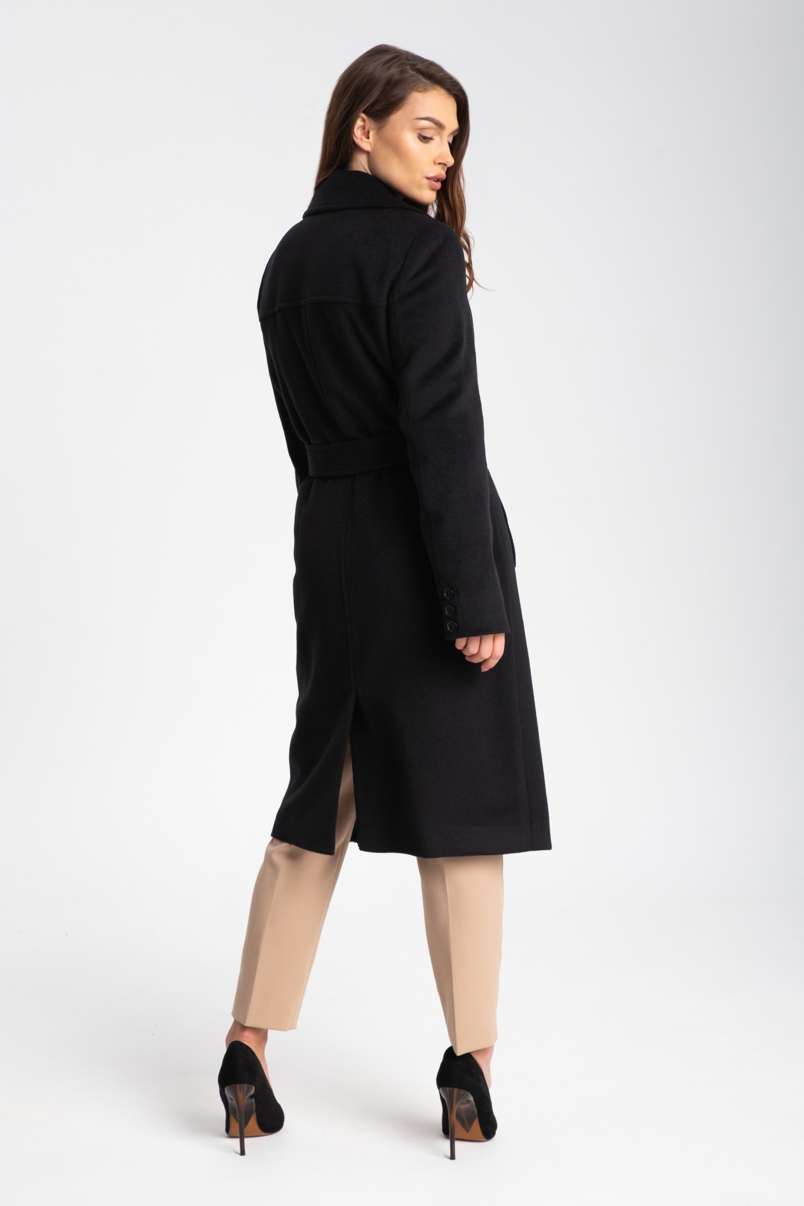 Elegancki, Długi Płaszcz Damski