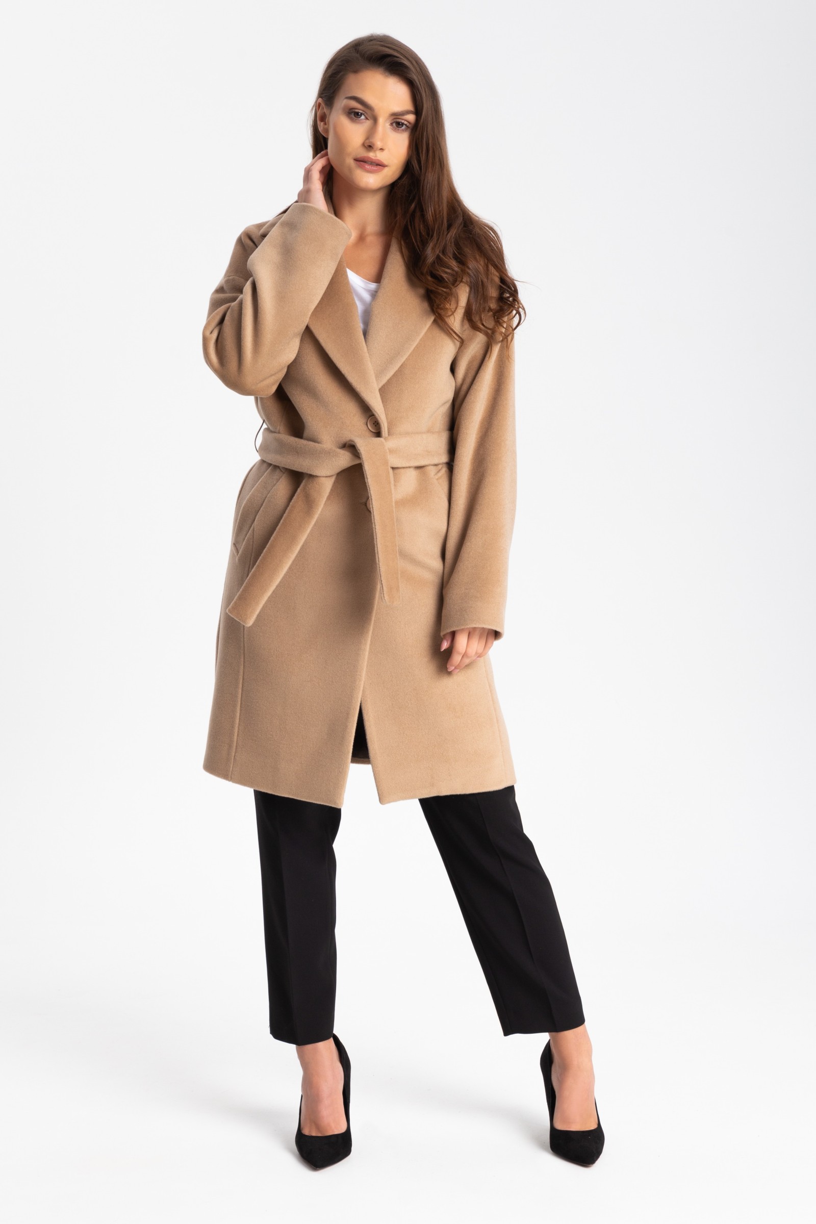 Elegancki, Długi Płaszcz Damski