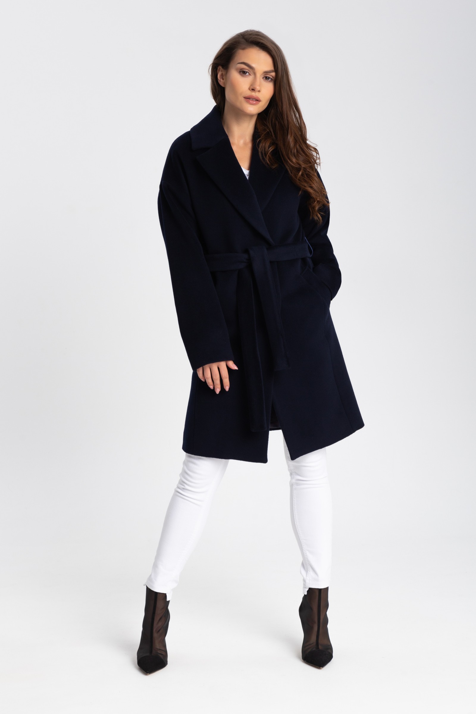 Elegancki, Długi Płaszcz Damski