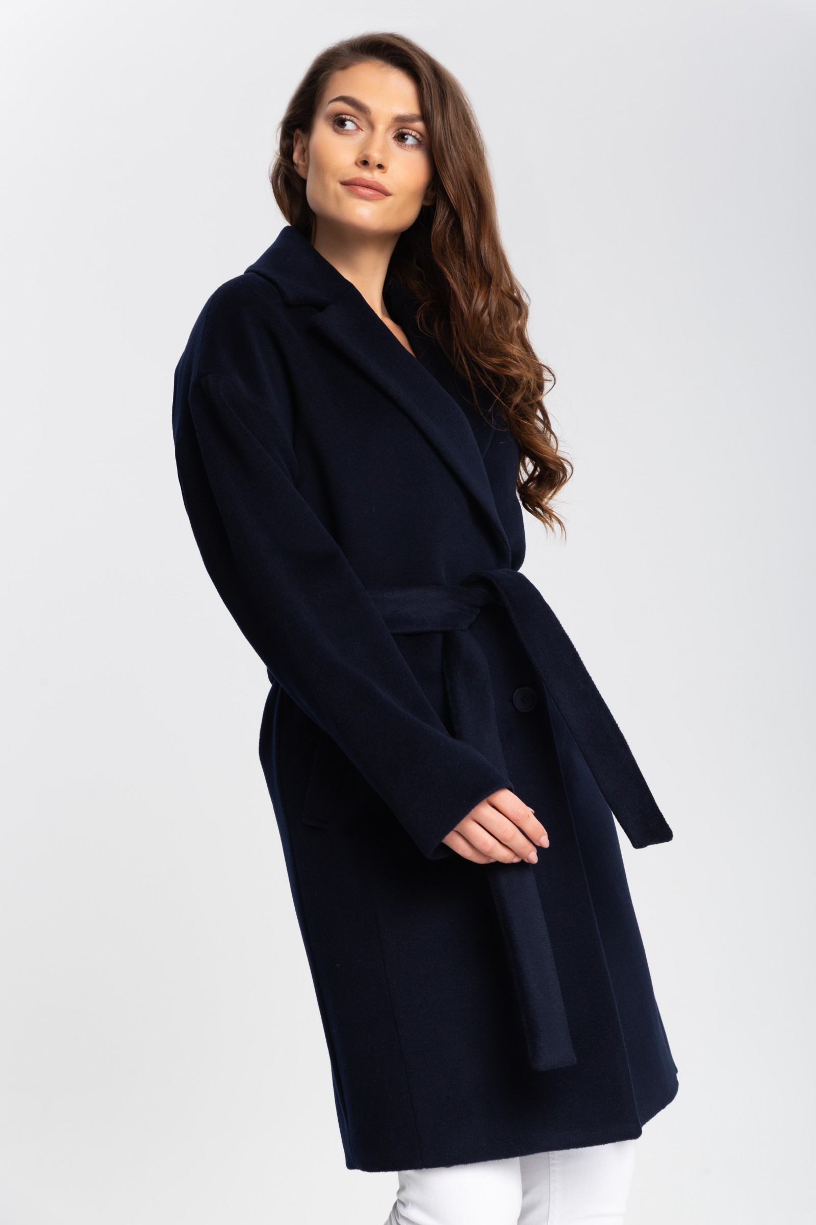 Elegancki, Długi Płaszcz Damski