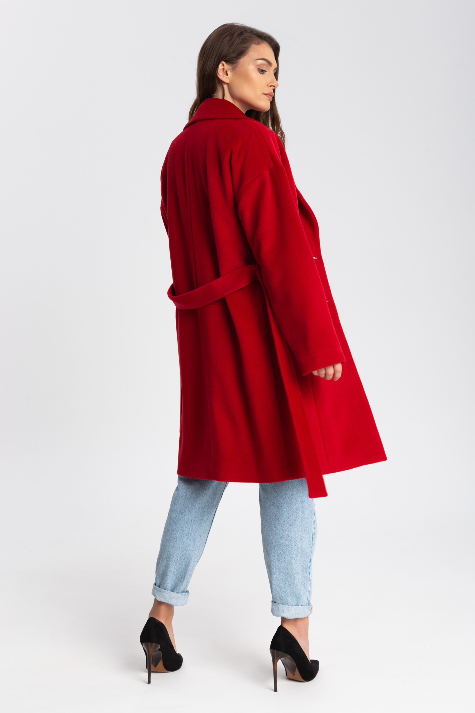 Elegancki, Długi Płaszcz Damski