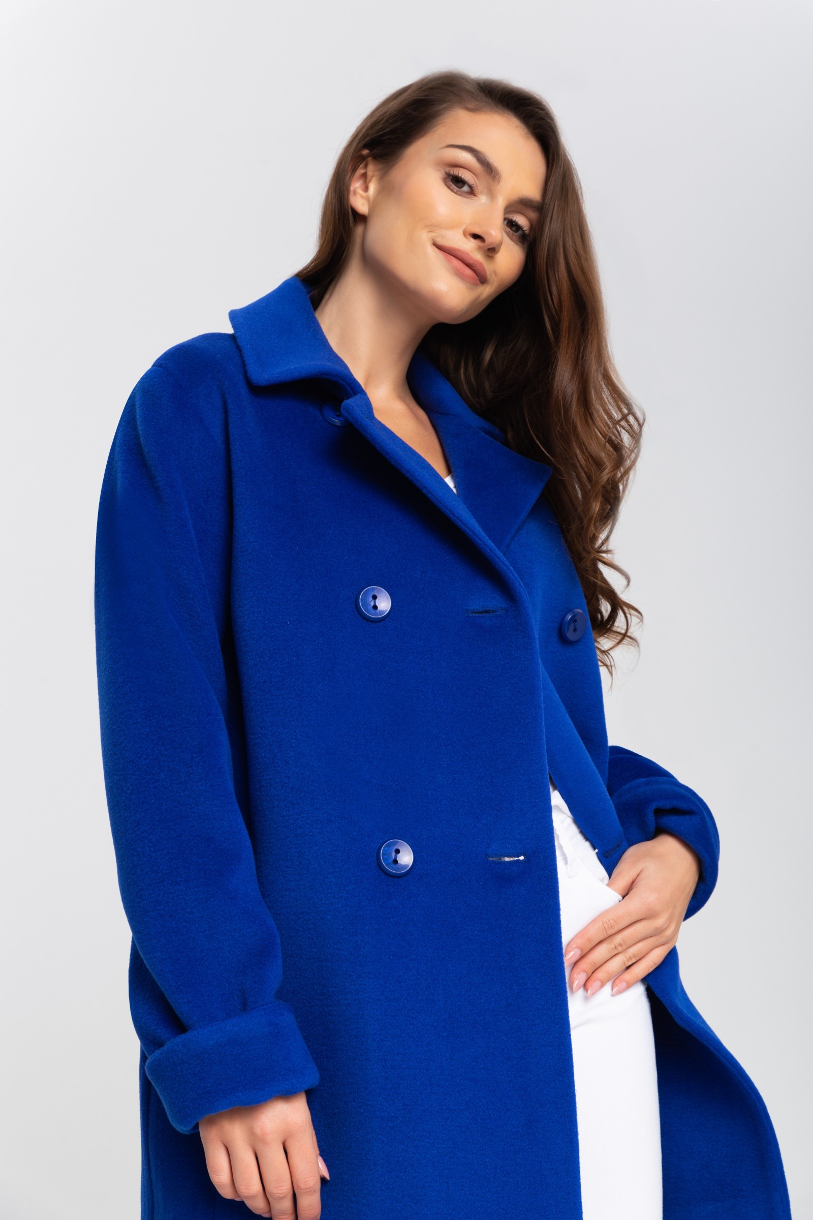 Elegancki, Długi Płaszcz Damski