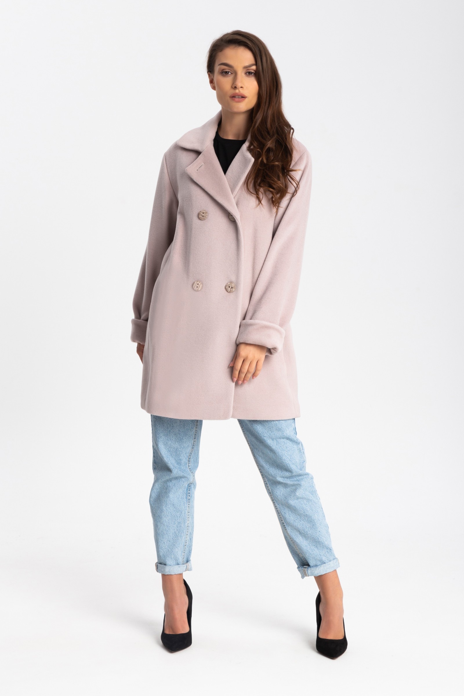 Elegancki, Długi Płaszcz Damski