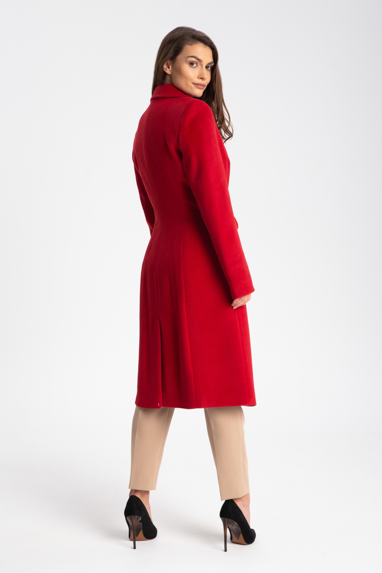 Elegancki, Długi Płaszcz Damski