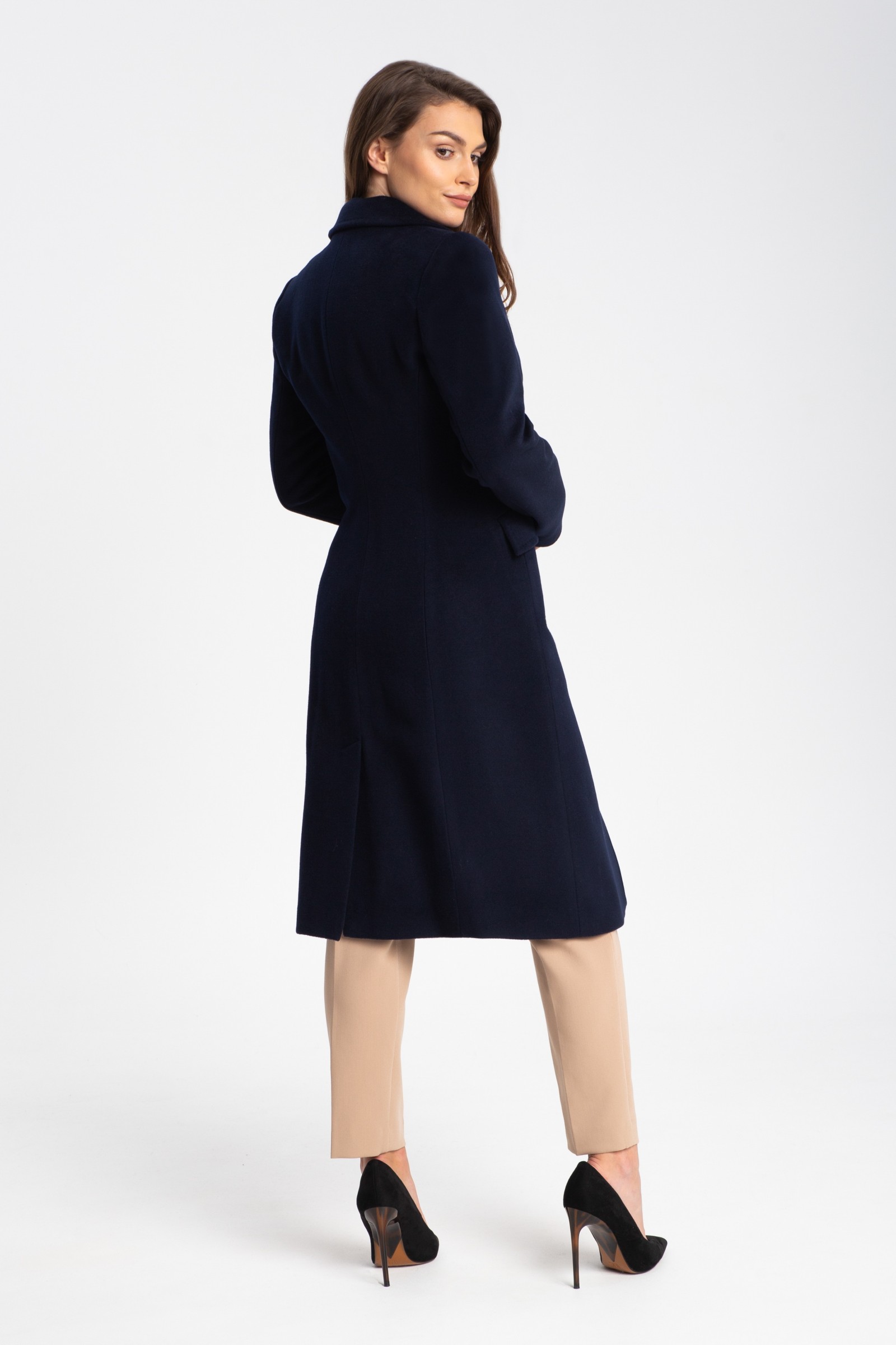 Elegancki, Długi Płaszcz Damski