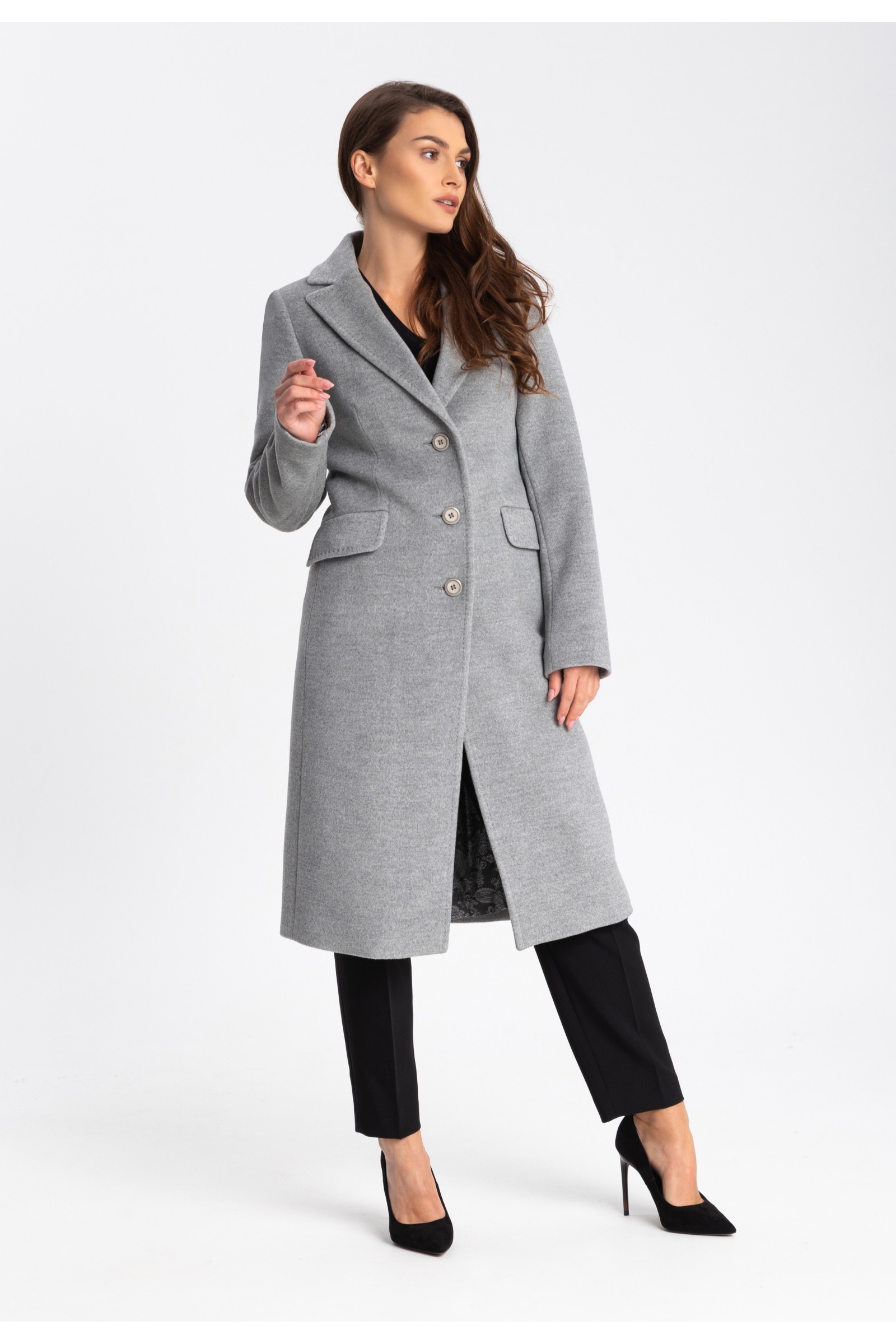 Elegancki, Długi Płaszcz Damski