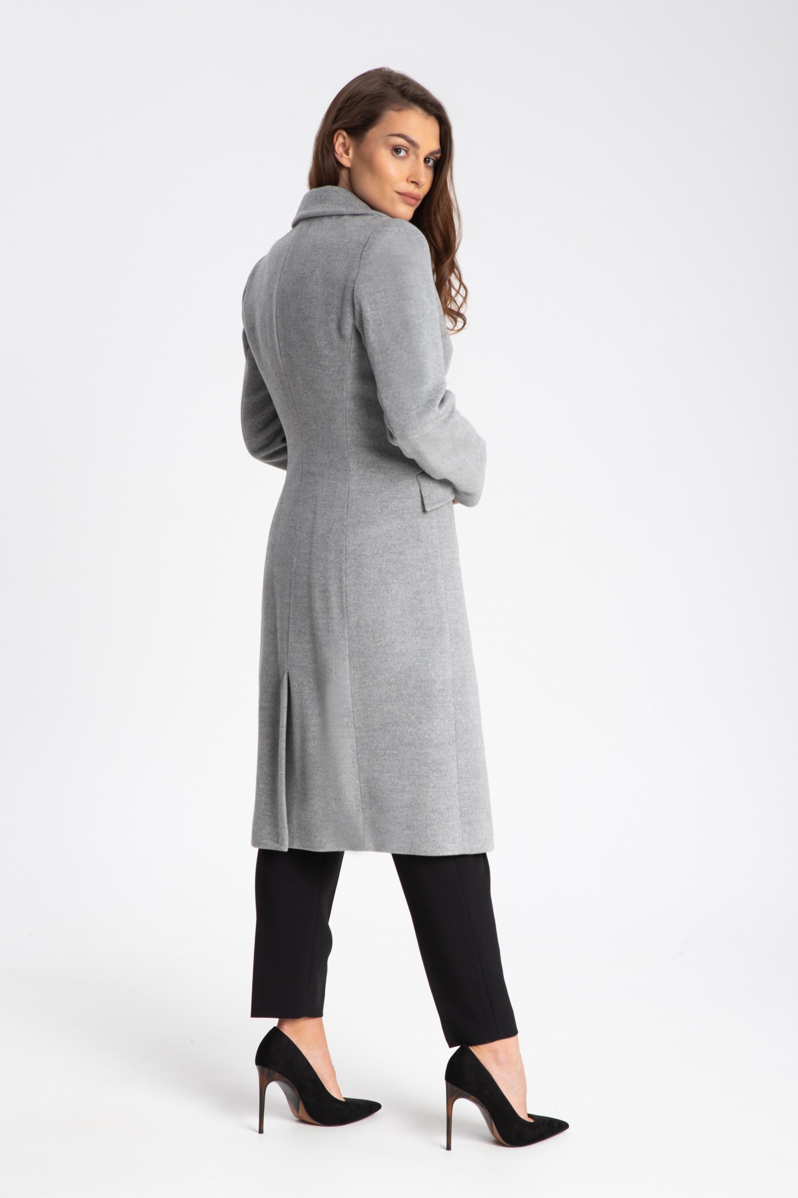 Elegancki, Długi Płaszcz Damski