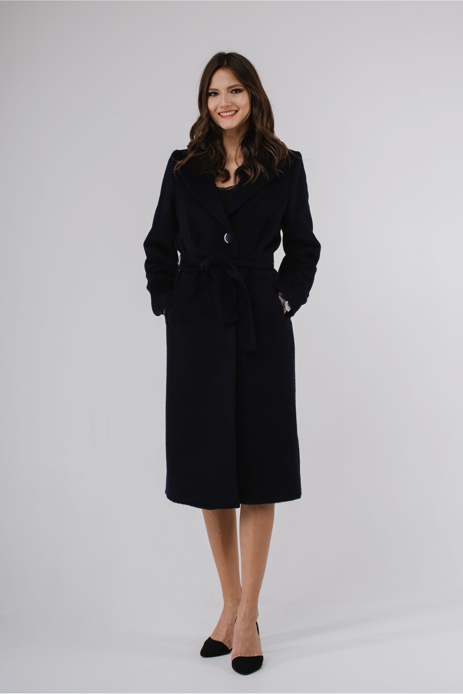 Elegancki, Długi Płaszcz Damski