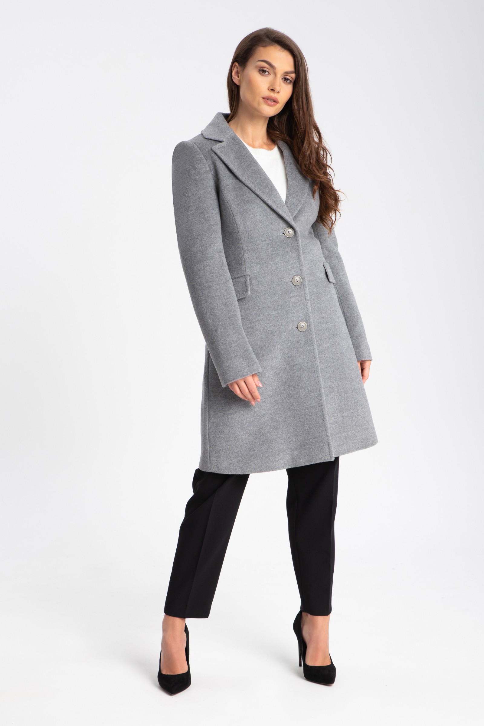 Elegancki, Długi Płaszcz Damski