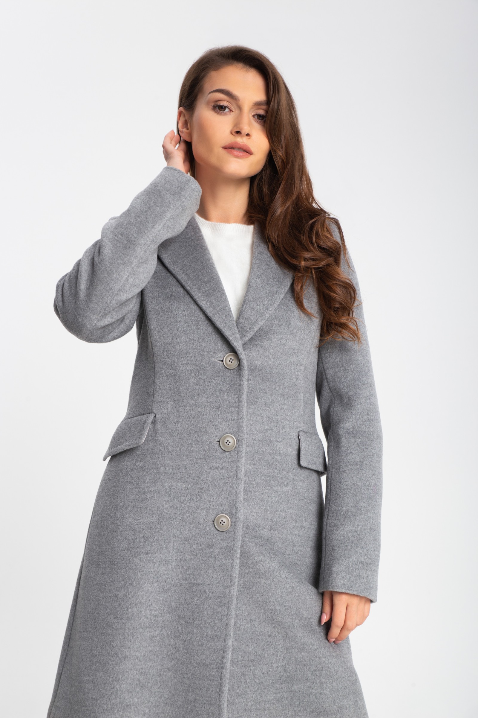 Elegancki, Długi Płaszcz Damski