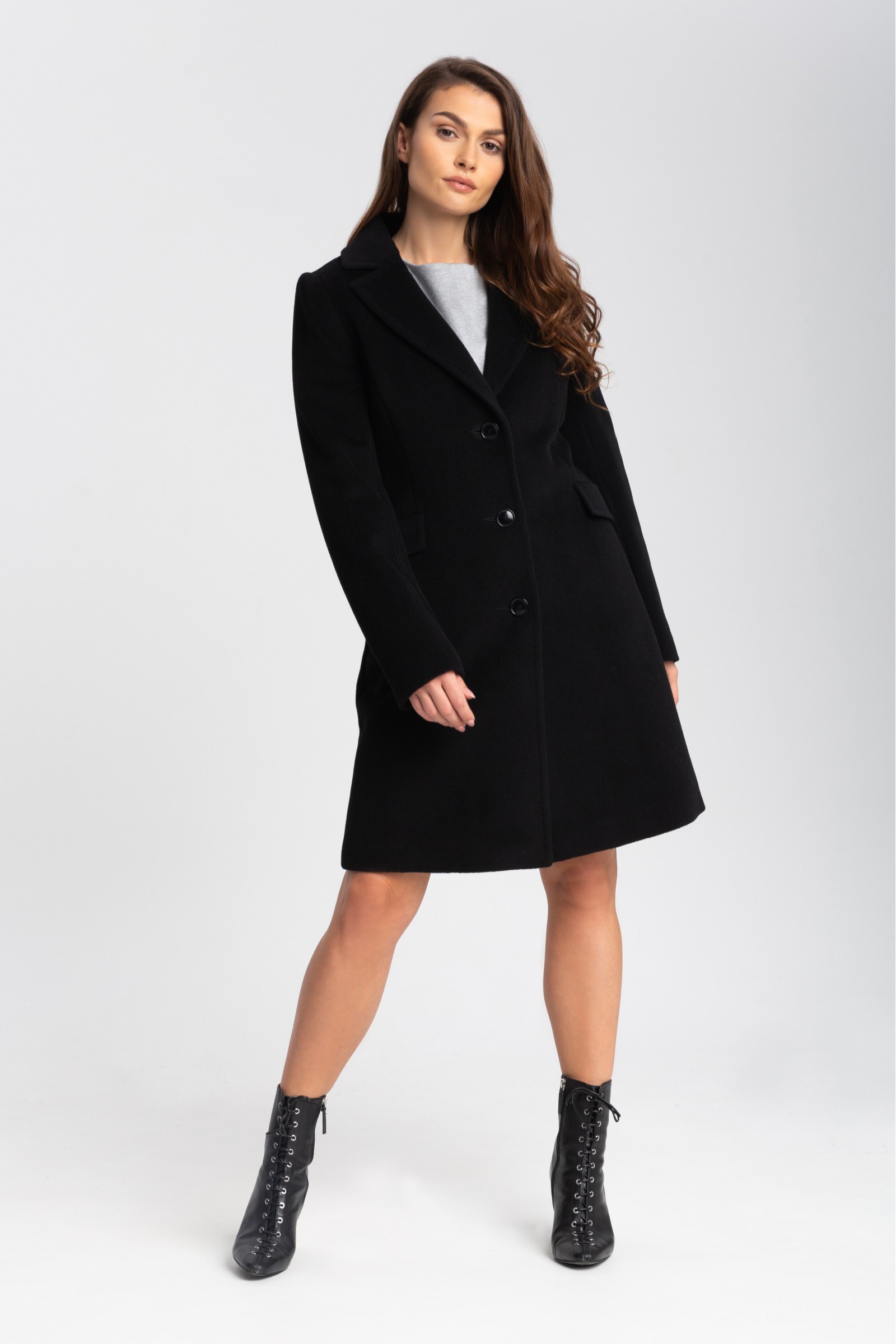 Elegancki, Długi Płaszcz Damski