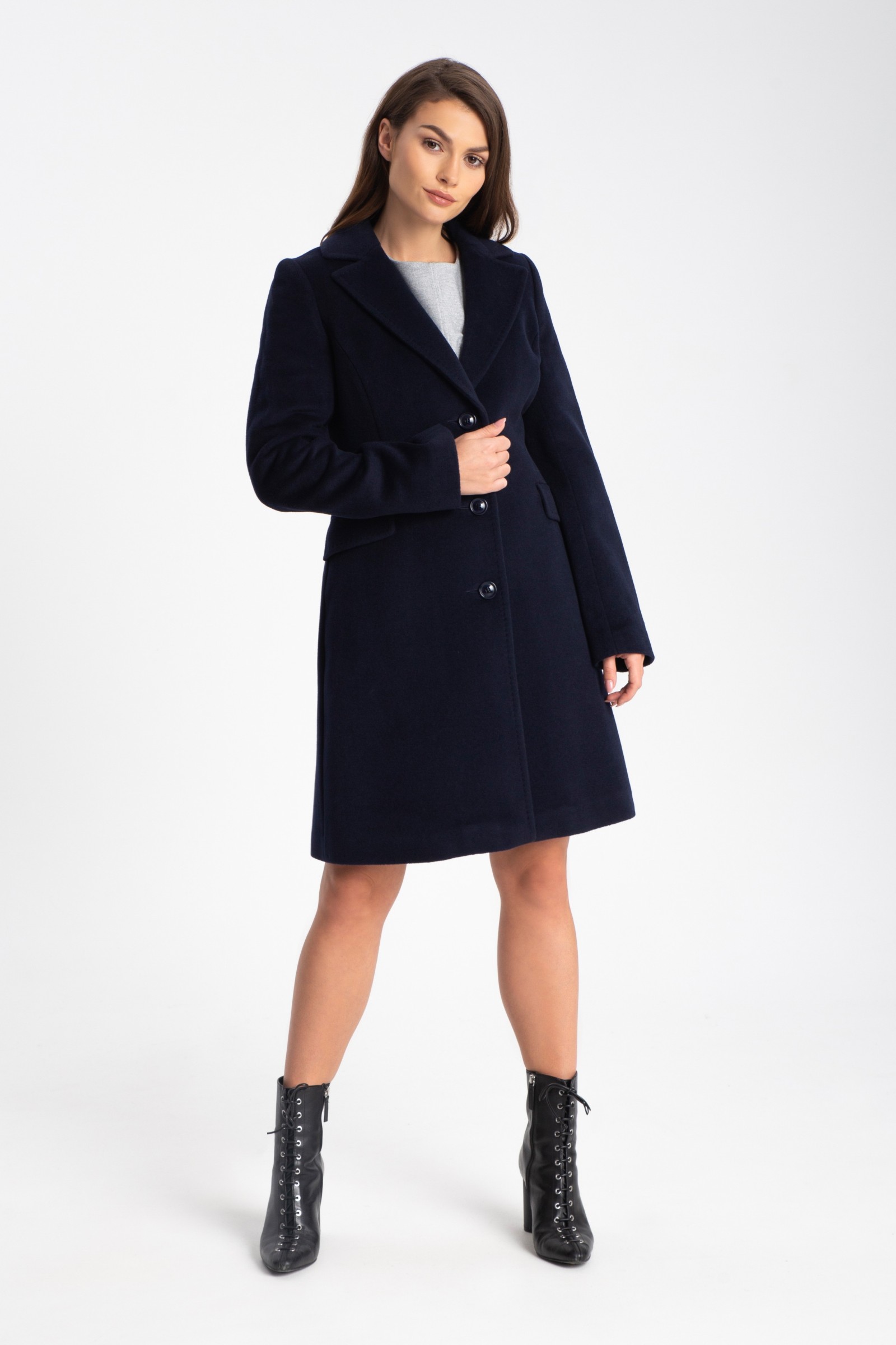 Elegancki, Długi Płaszcz Damski