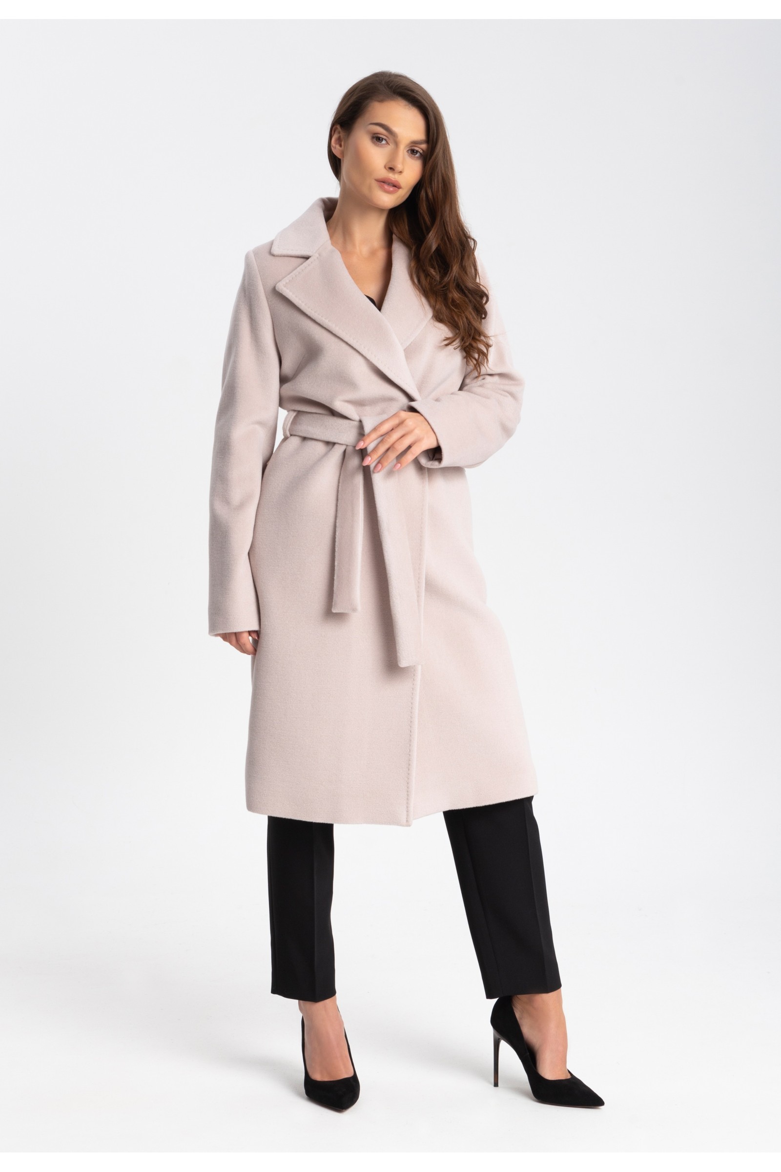 Elegancki, Długi Płaszcz Damski