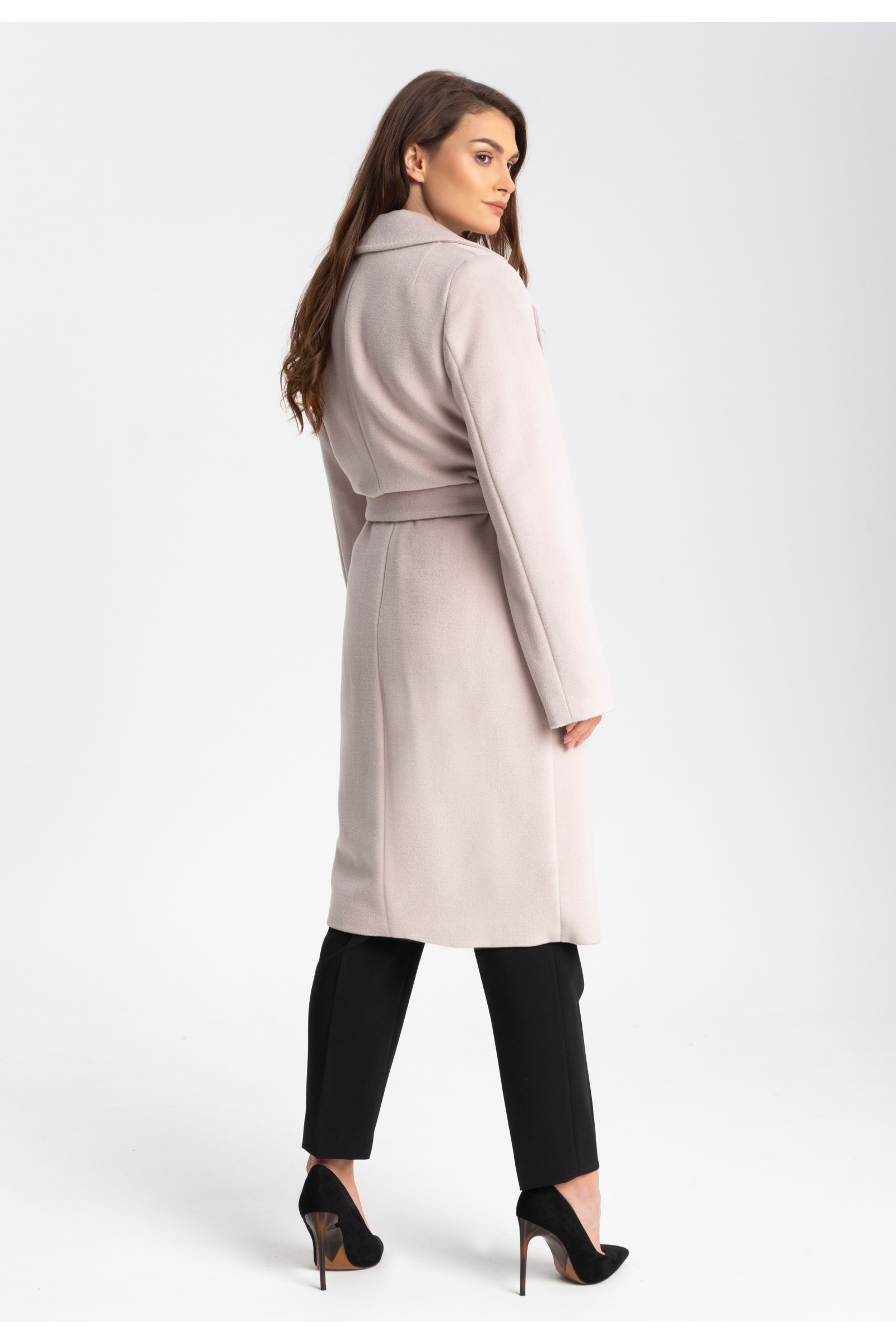 Elegancki, Długi Płaszcz Damski