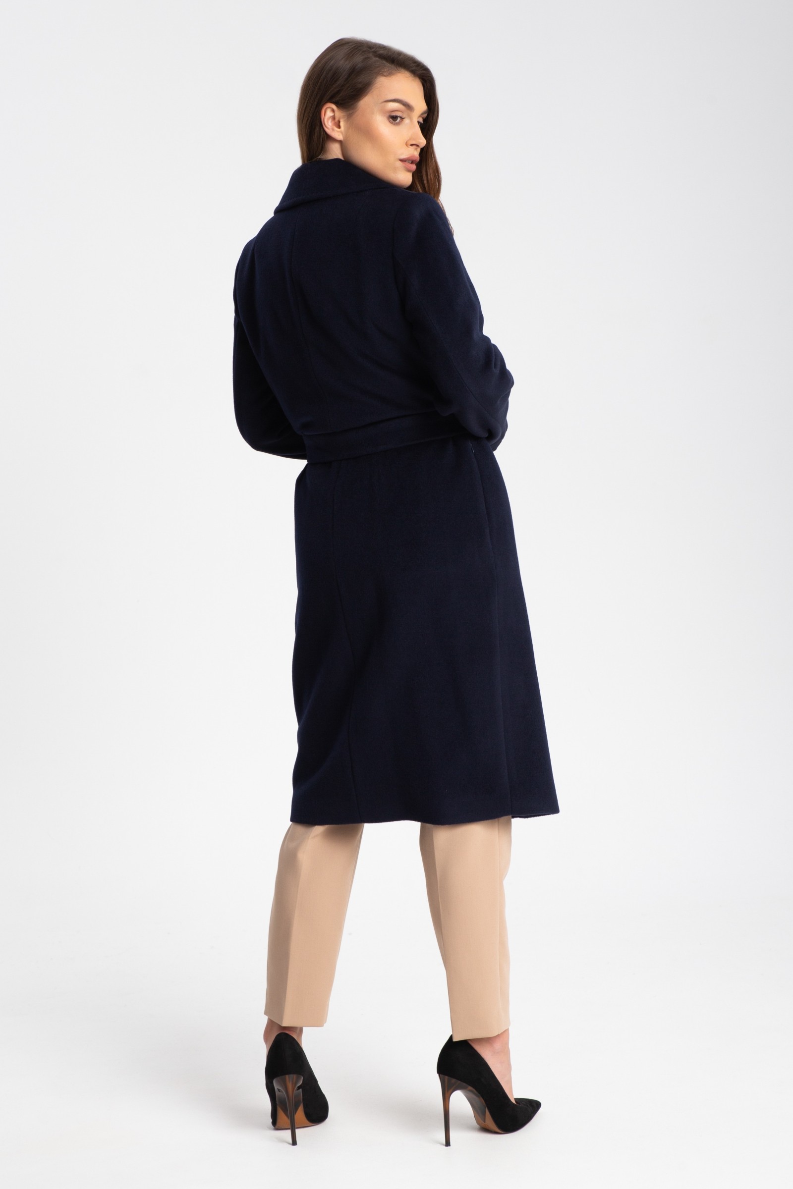 Elegancki, Długi Płaszcz Damski