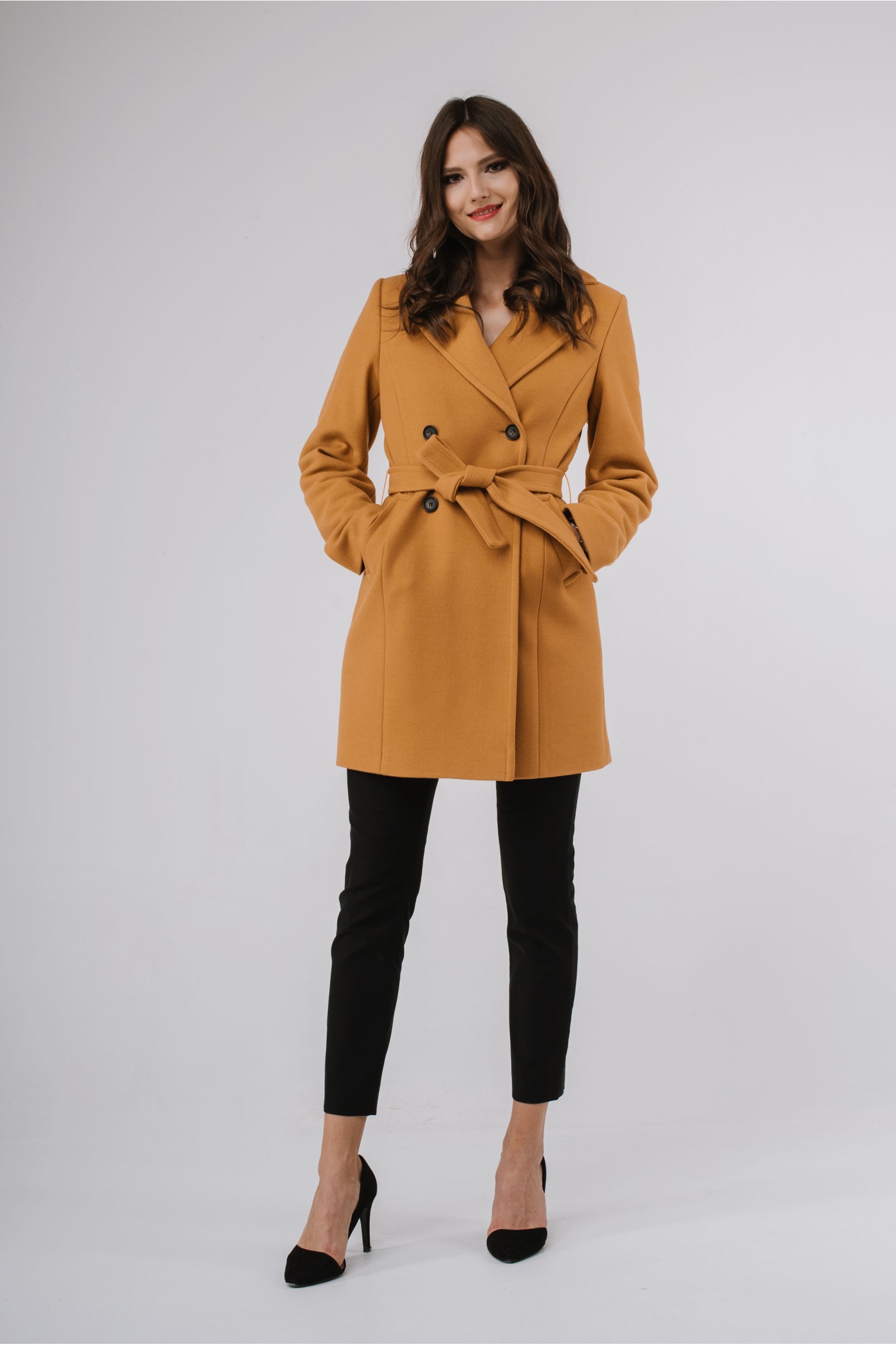 Elegancki, Długi Płaszcz Damski