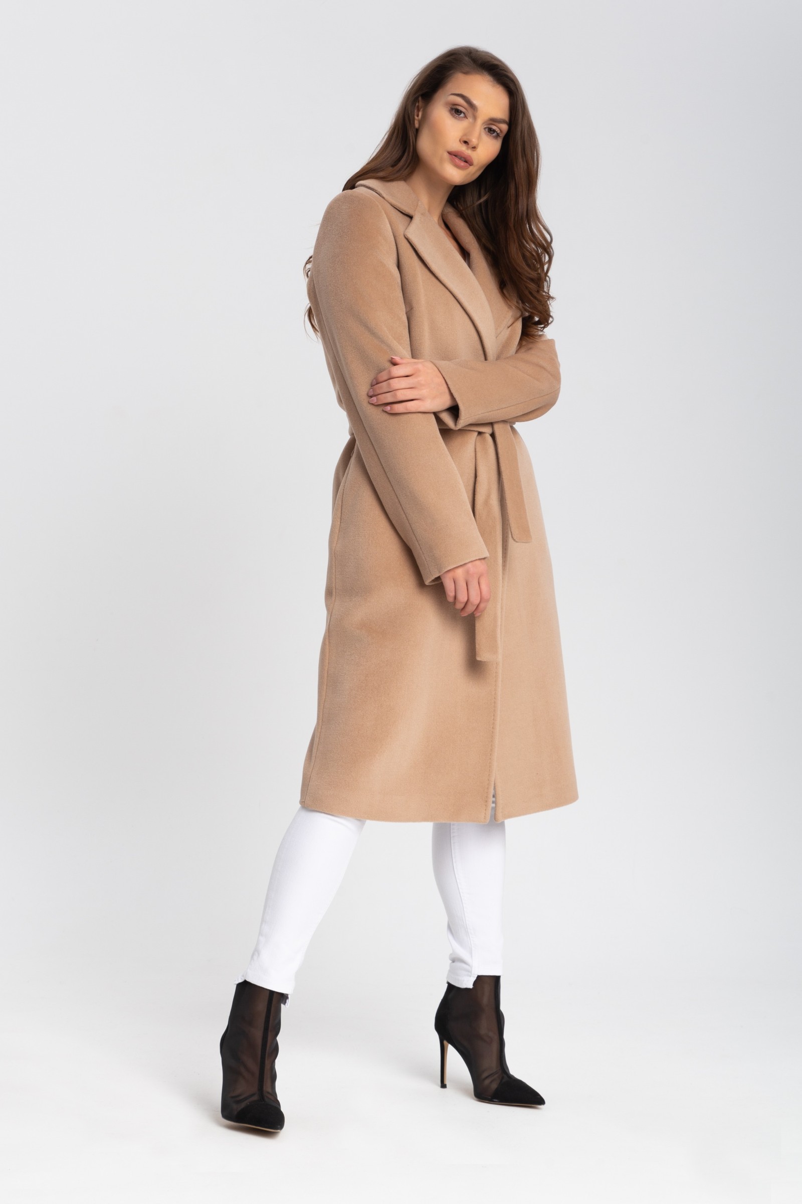 Elegancki, Długi Płaszcz Damski