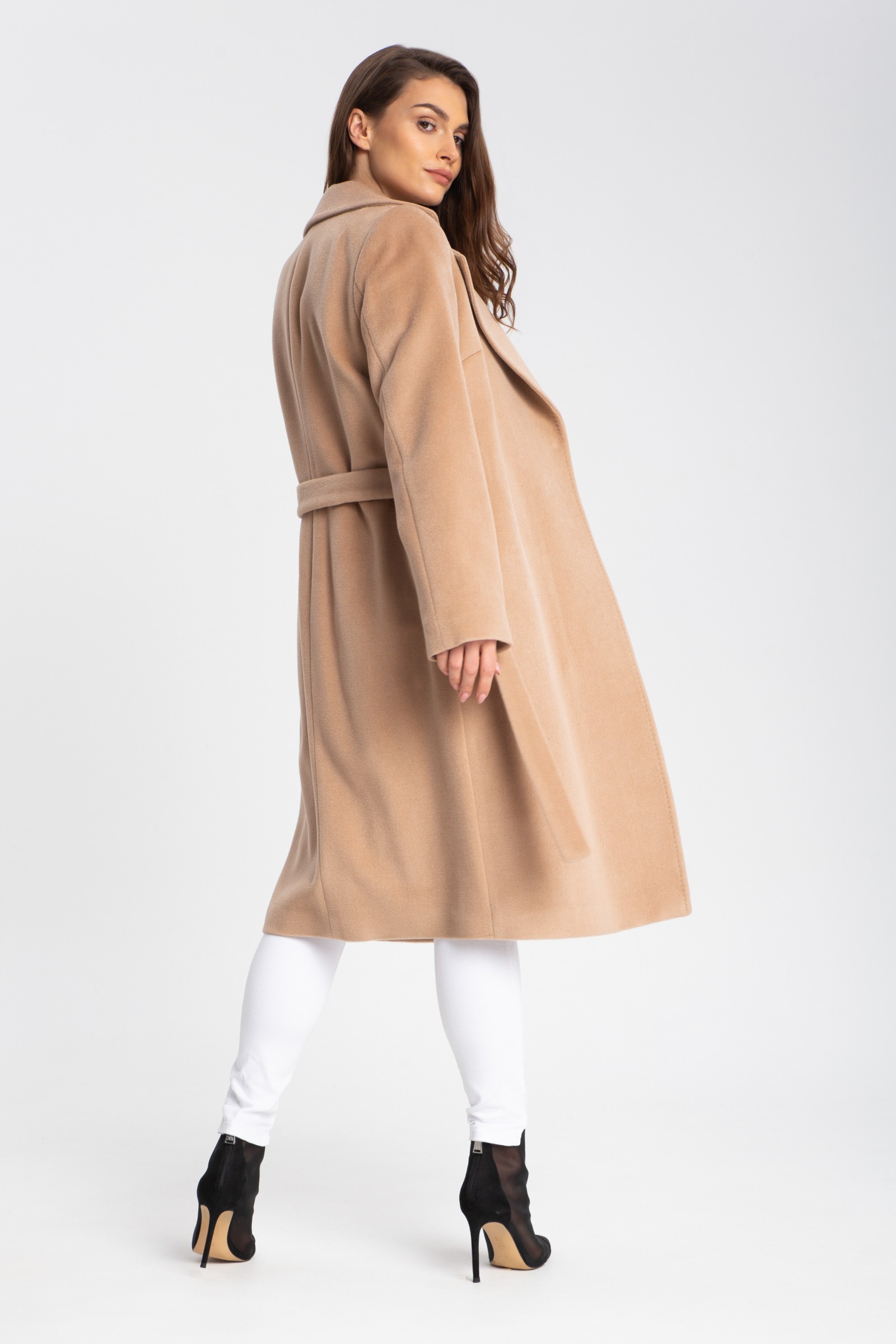 Elegancki, Długi Płaszcz Damski