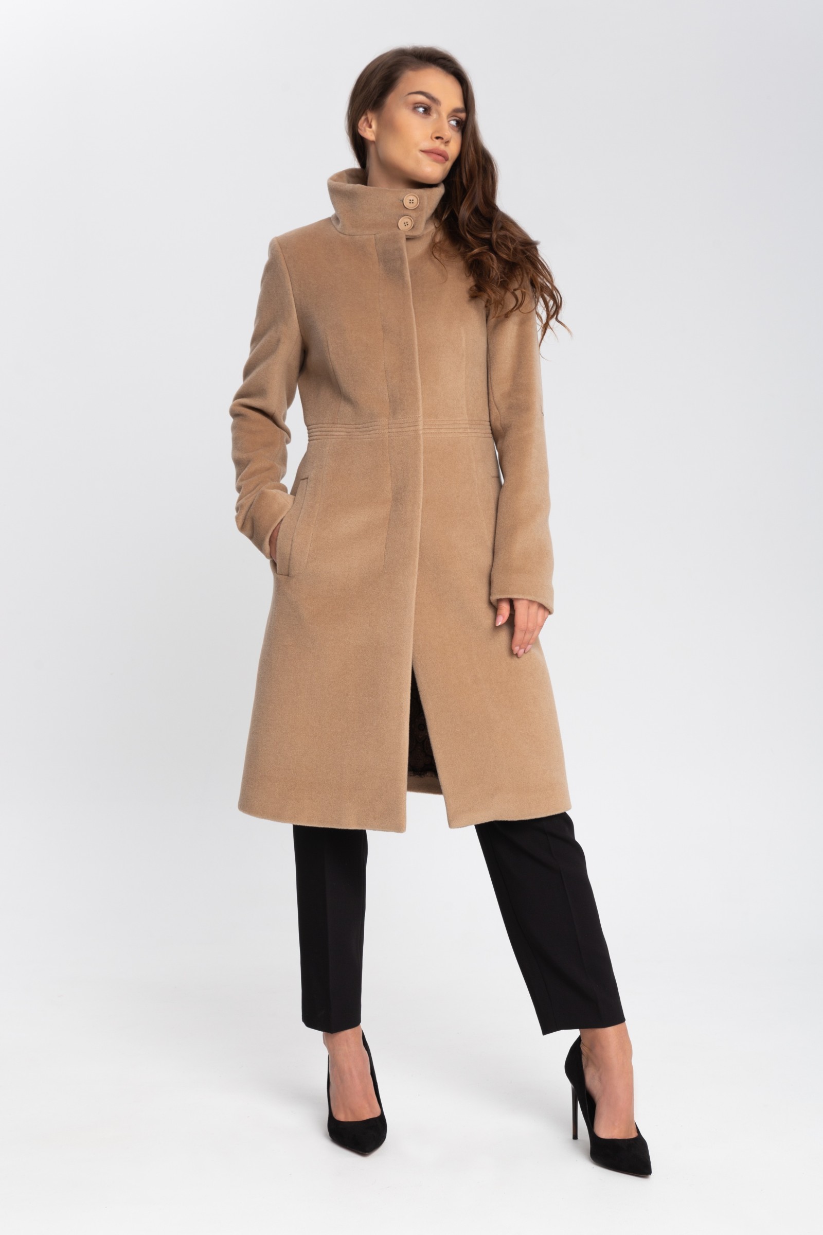 Elegancki, Długi Płaszcz Damski