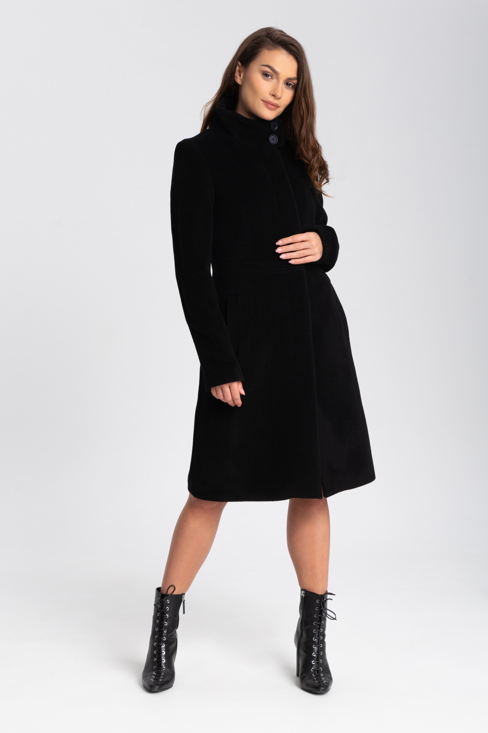 Elegancki, Długi Płaszcz Damski