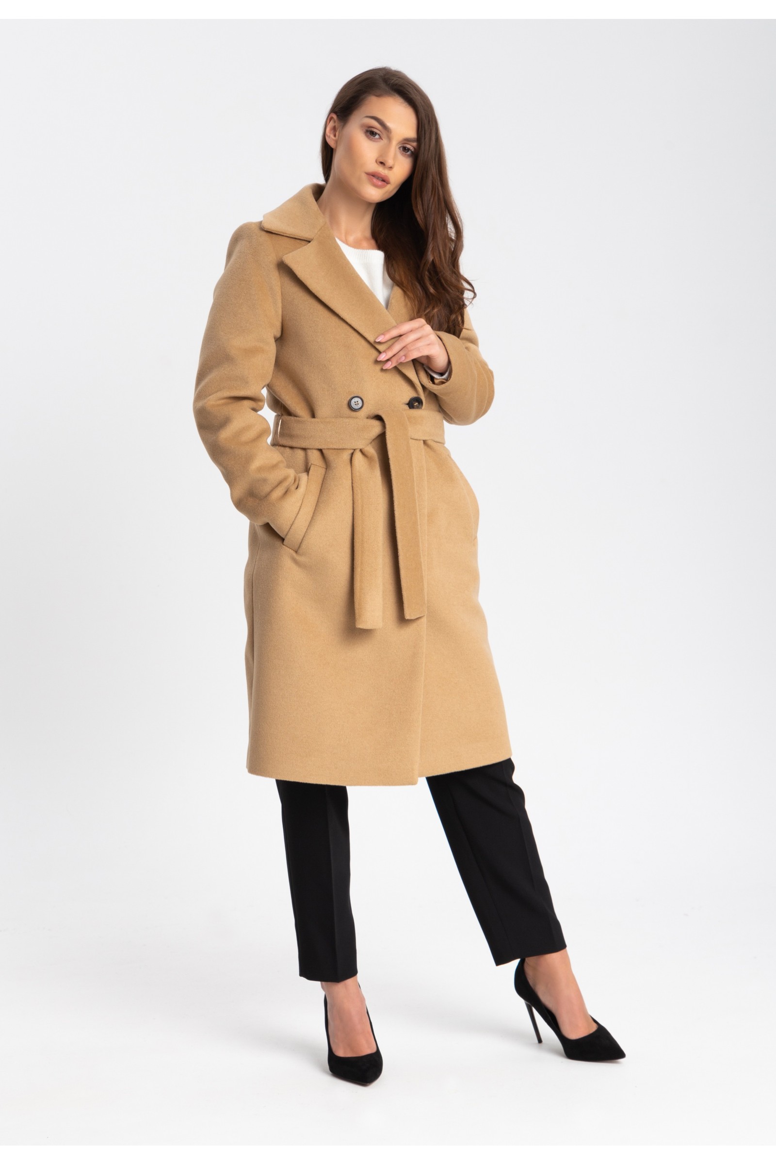 Elegancki, Długi Płaszcz Damski