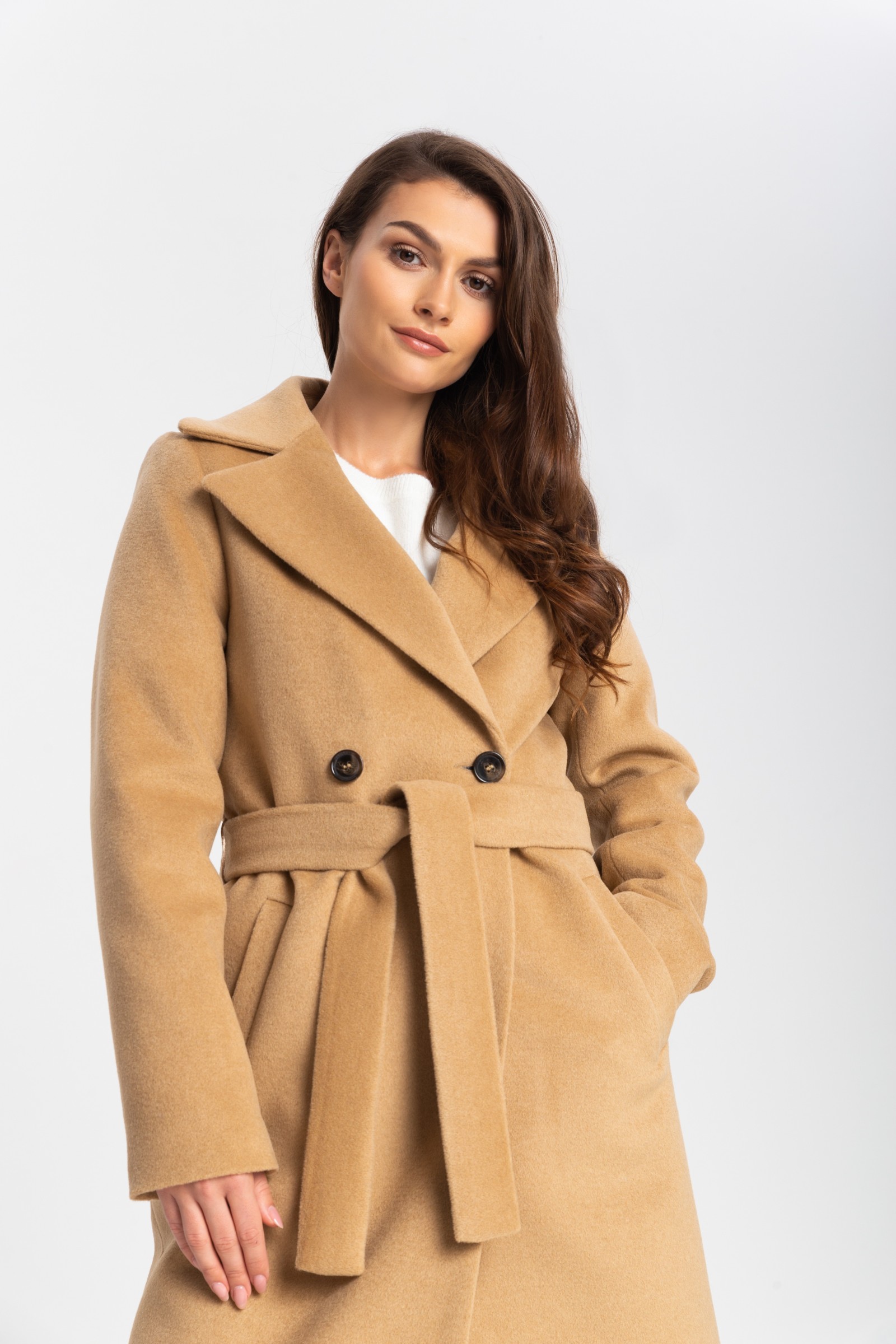 Elegancki, Długi Płaszcz Damski